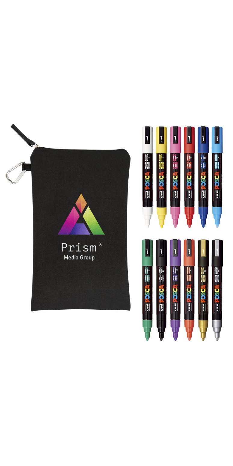Picture of POSCA 12 Piece Basic Marker Set with Bag