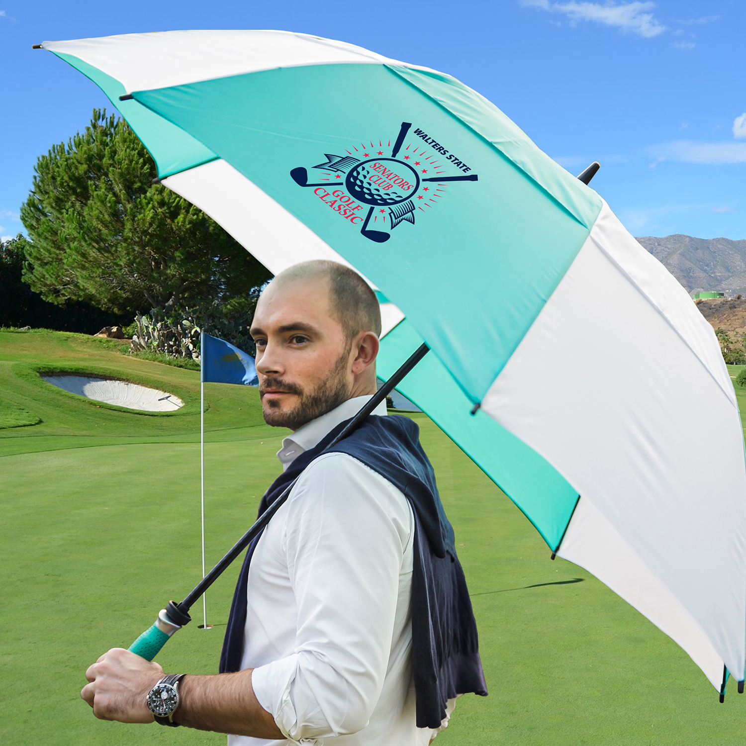 Picture of The Vented Typhoon Tamer Golf Umbrella - Auto-Open (most colors)
