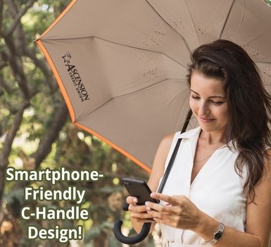 Picture of The ViceVersa Inverted Umbrella w/Smartphone-Friendly Handle - Manual-Open & Reverse Close