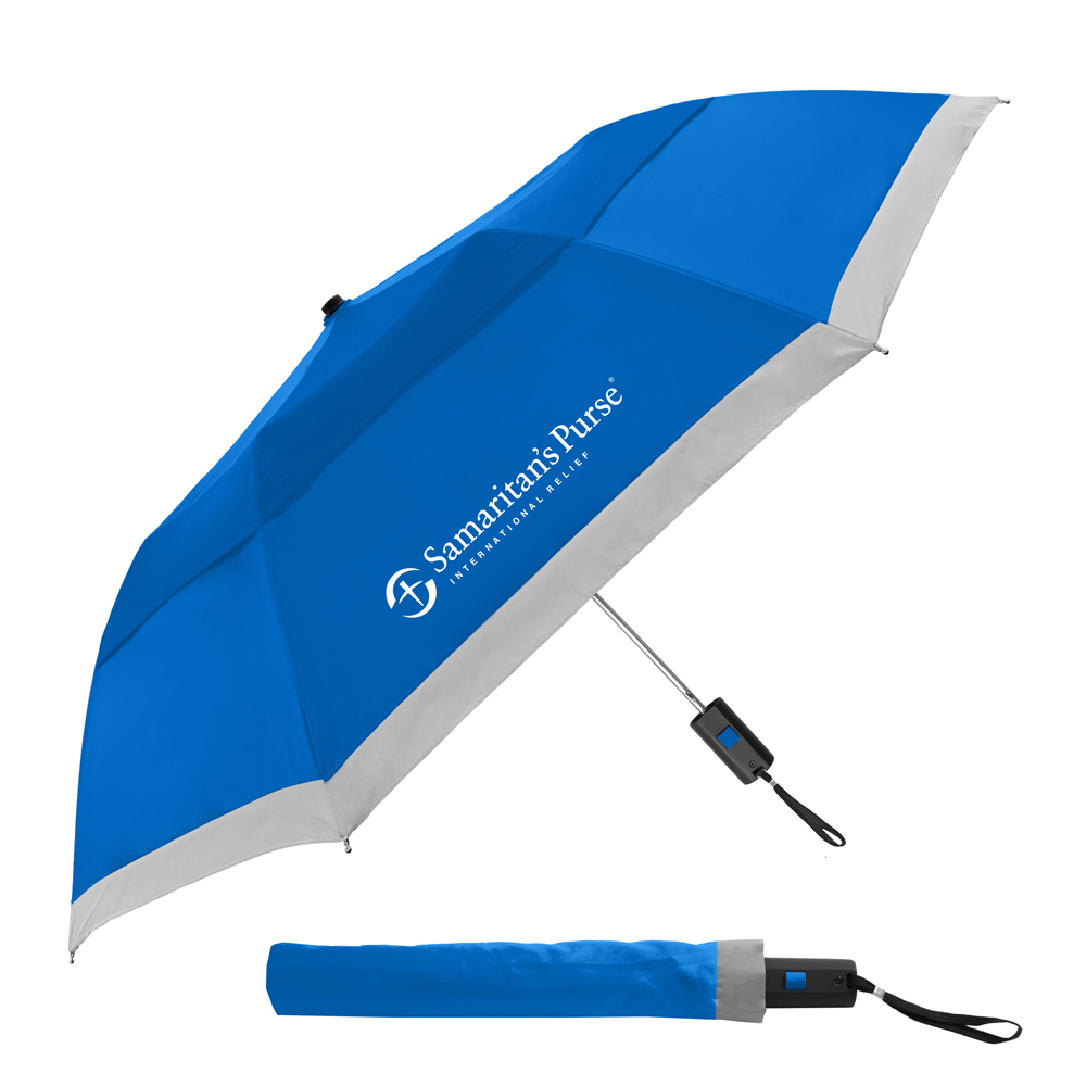 Picture of The Vented Lifesaver Reflective Folding Safety Umbrella - Auto-Open