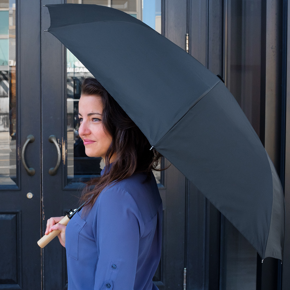 Picture of The Enviro Inversa Eco-Friendly Inverted Umbrella w/Bamboo Handle - Auto-Open, Reverse Closing