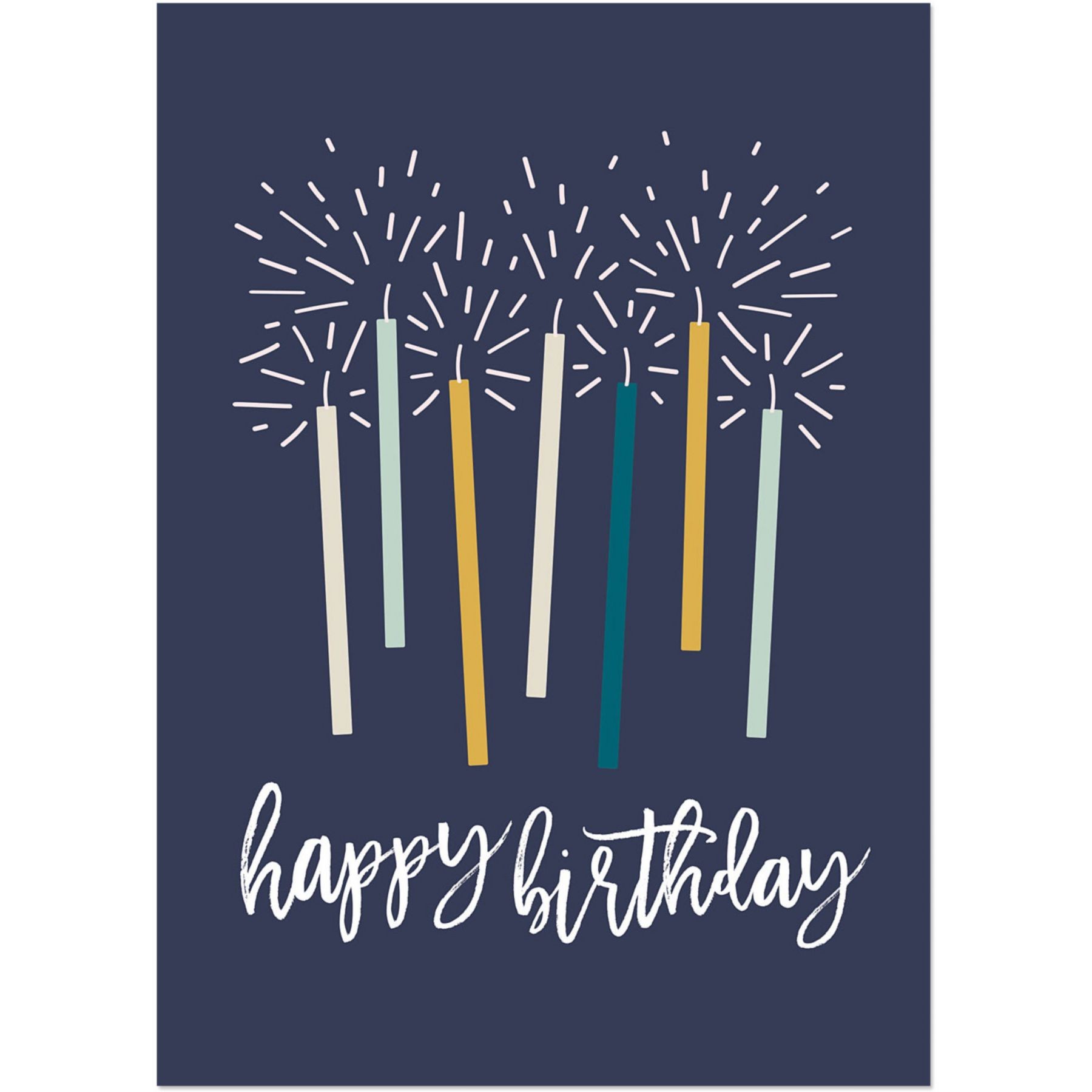 Picture of Navy Birthday Candles Card