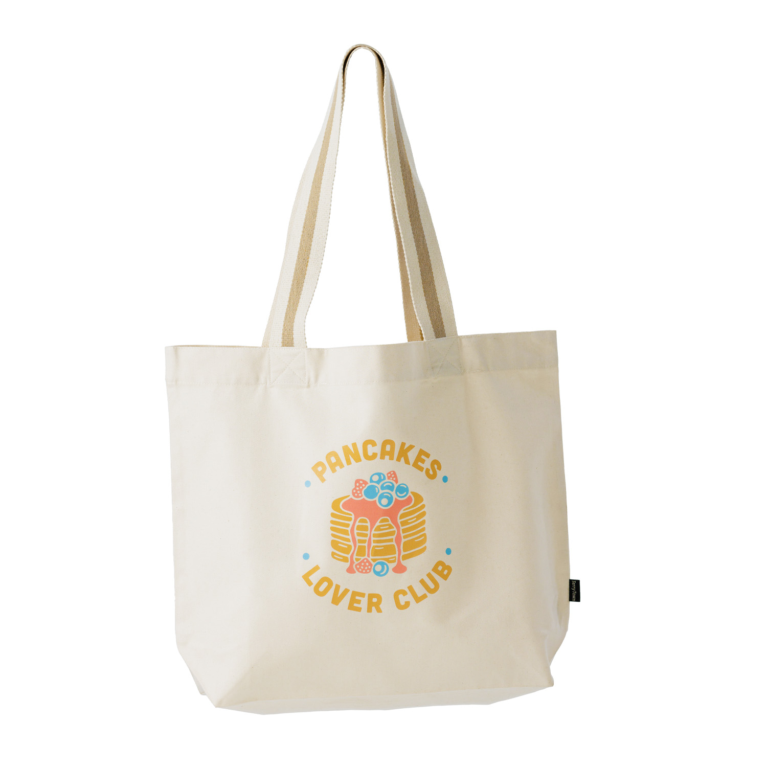 Picture of Oversized Deluxe Canvas Tote Bag with Striped Handles
