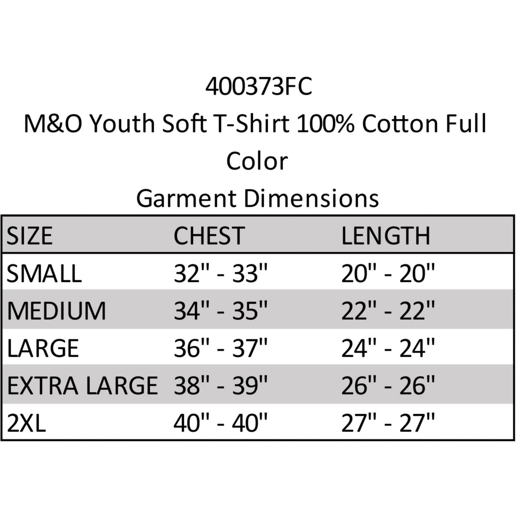 Picture of M&O Youth Soft T-Shirt 100% Cotton Full Color