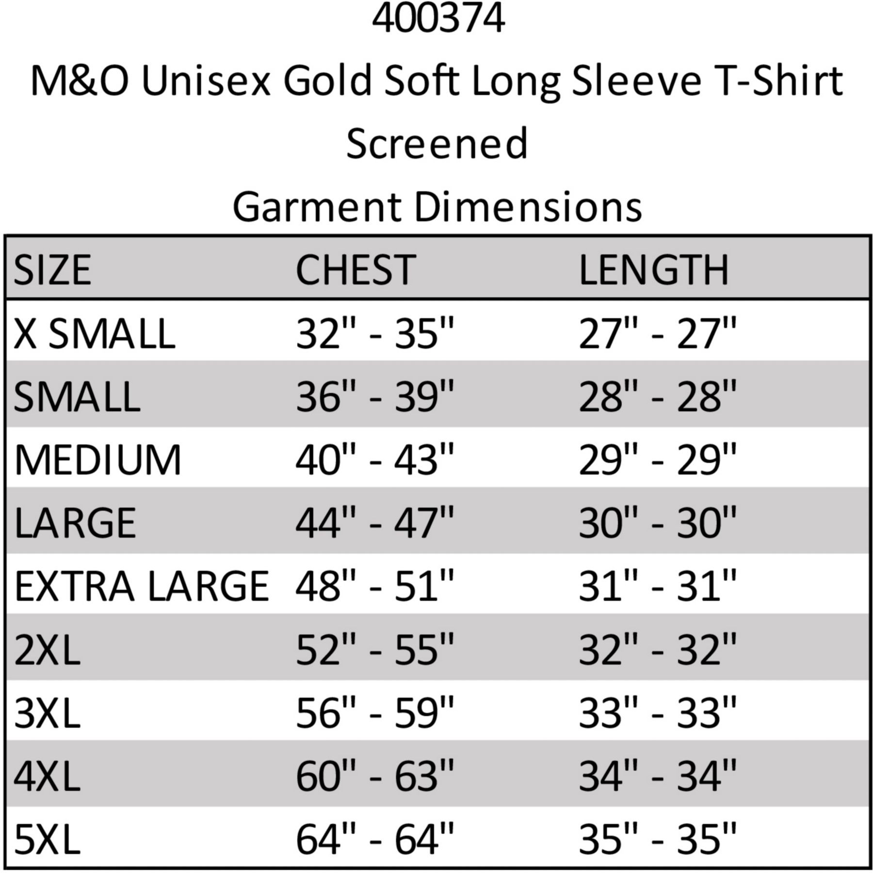 Picture of M&O Unisex Gold Soft Long Sleeve T-Shirt Screened