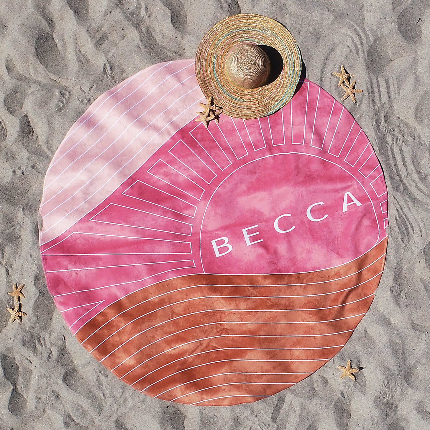 Picture of Round Subli-Plush Velour Beach Towel