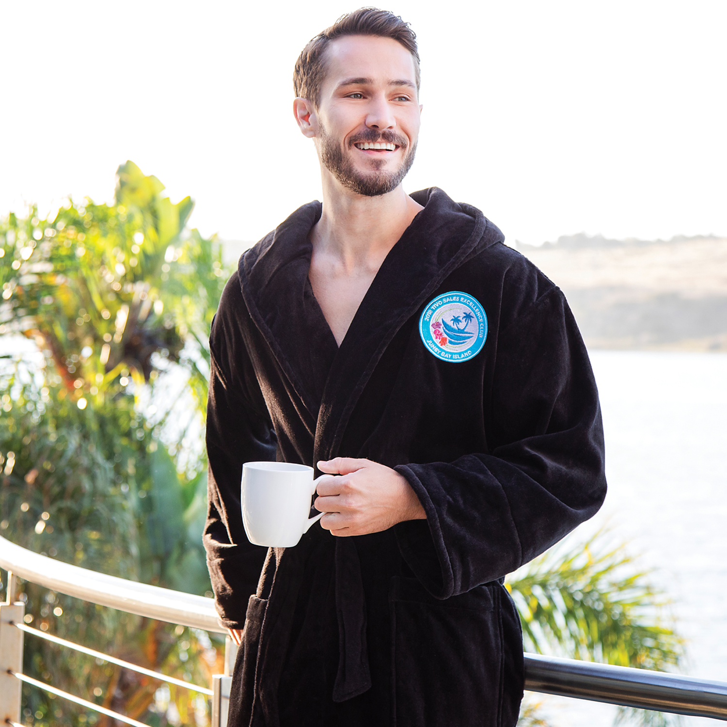 Picture of Terry Velour Hooded Robe (Color Robe, Embroidered)
