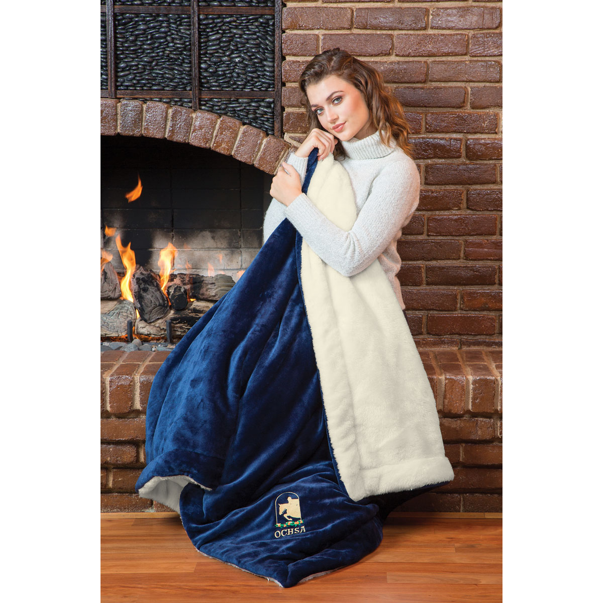 Picture of Plush Comforter Throw (Embroidered)