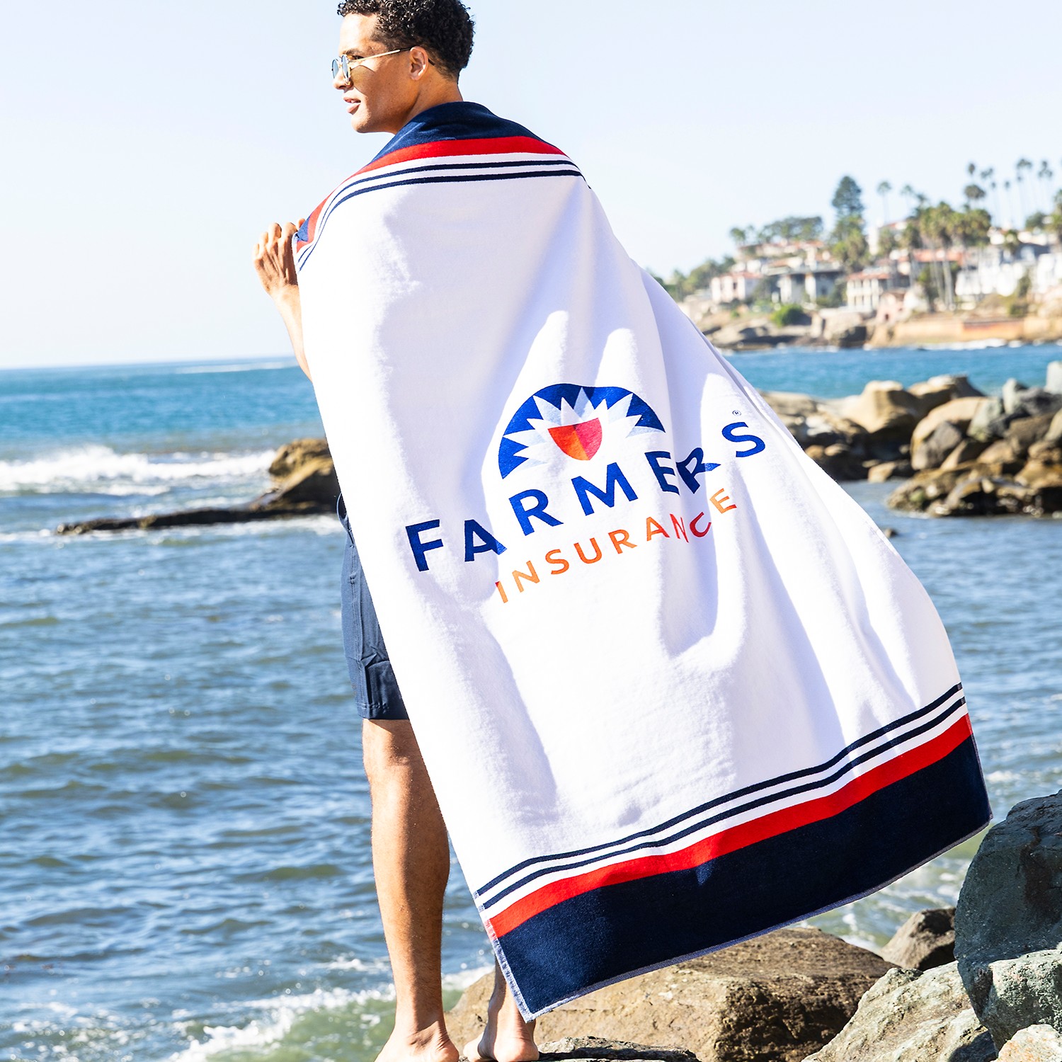 Picture of Harbor Stripe Cotton Velour Beach Towel