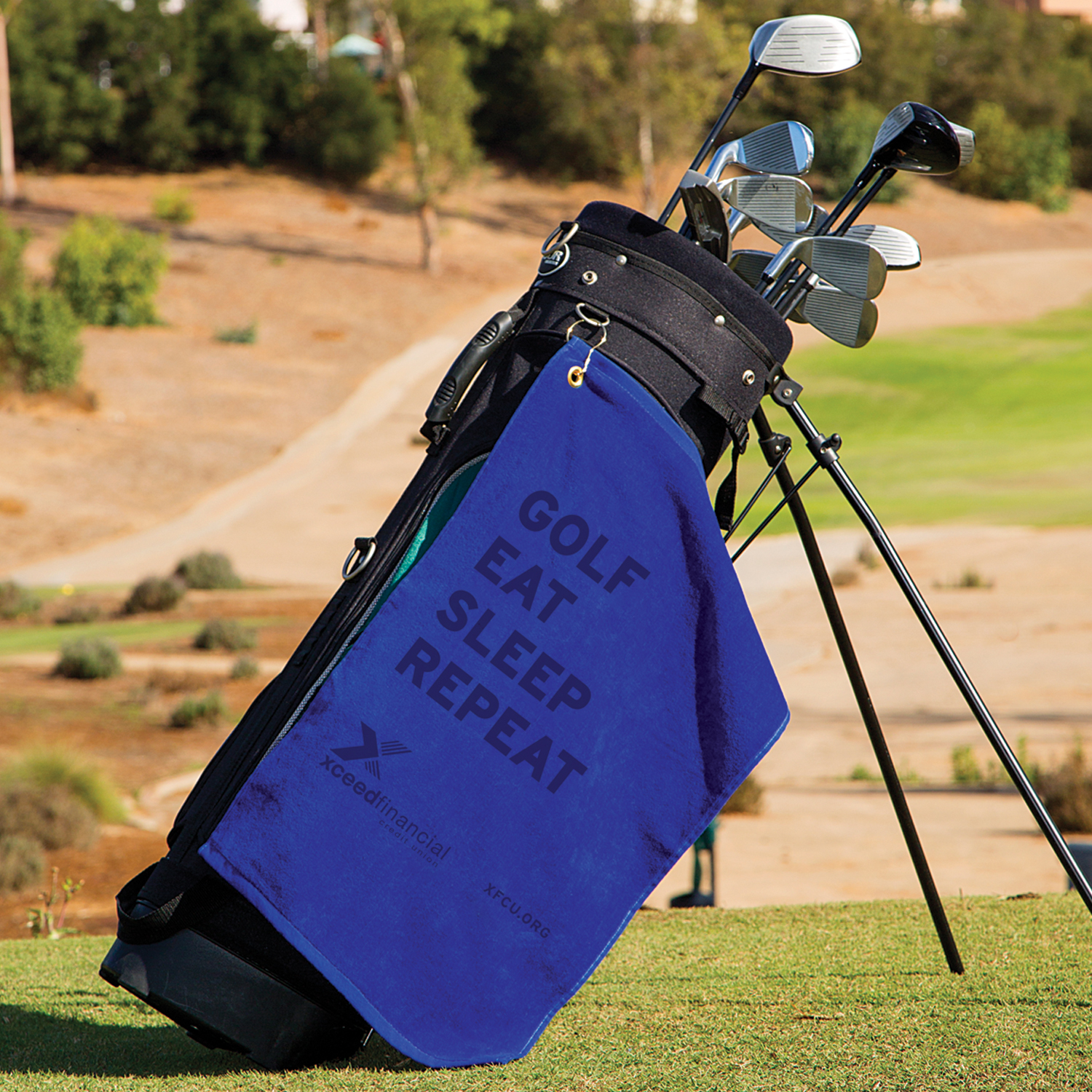Picture of Medium Weight Golf Towel W/ Upper Left Corner Hook & Grommet (Color Imprinted - Tone on Tone)