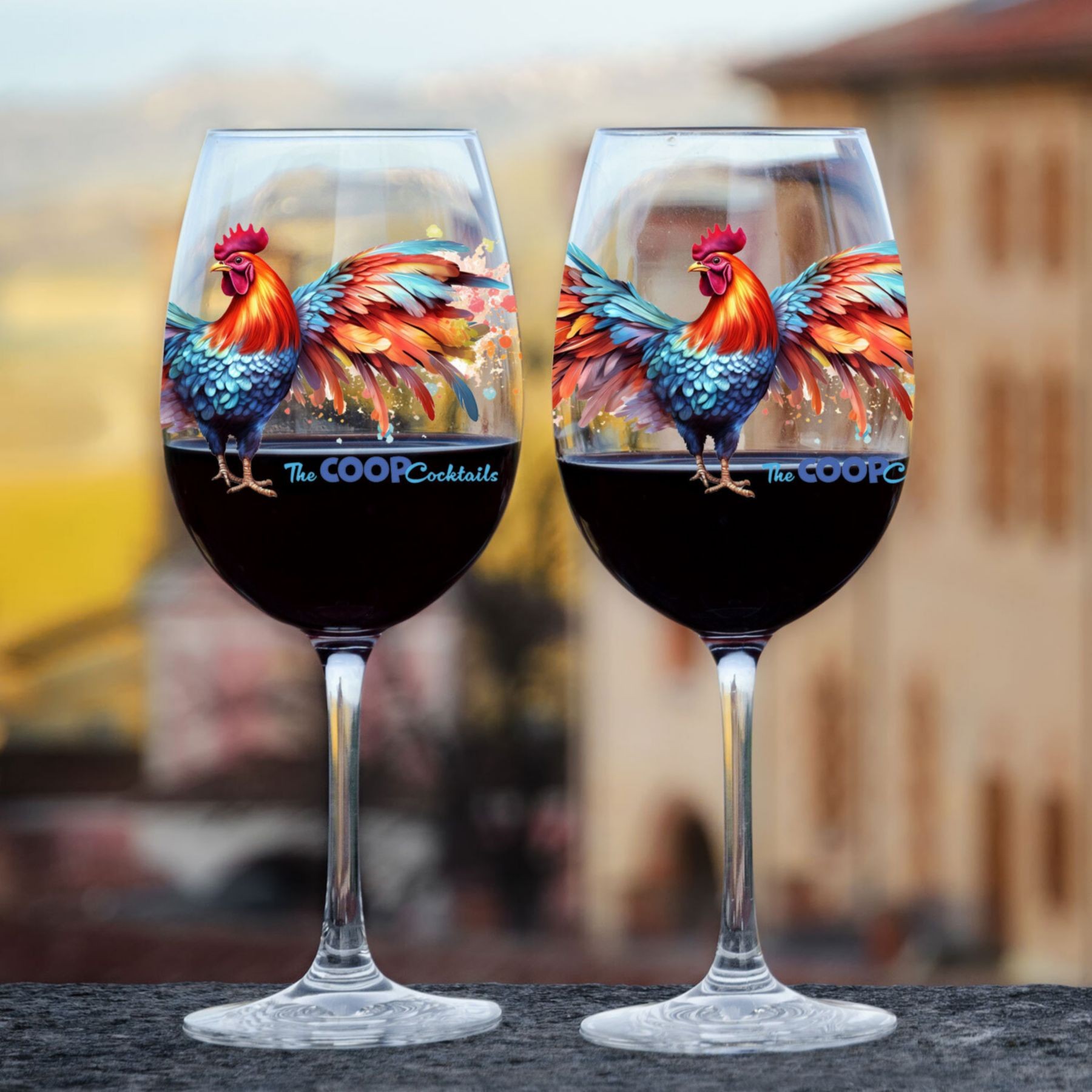 Picture of Full Color Wine Glass 12.75