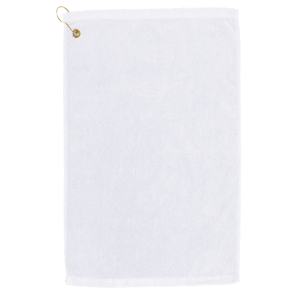 Picture of Premium Velour Golf Towel w/ Upper Left Corner Hook & Grommet (White Embroidered)