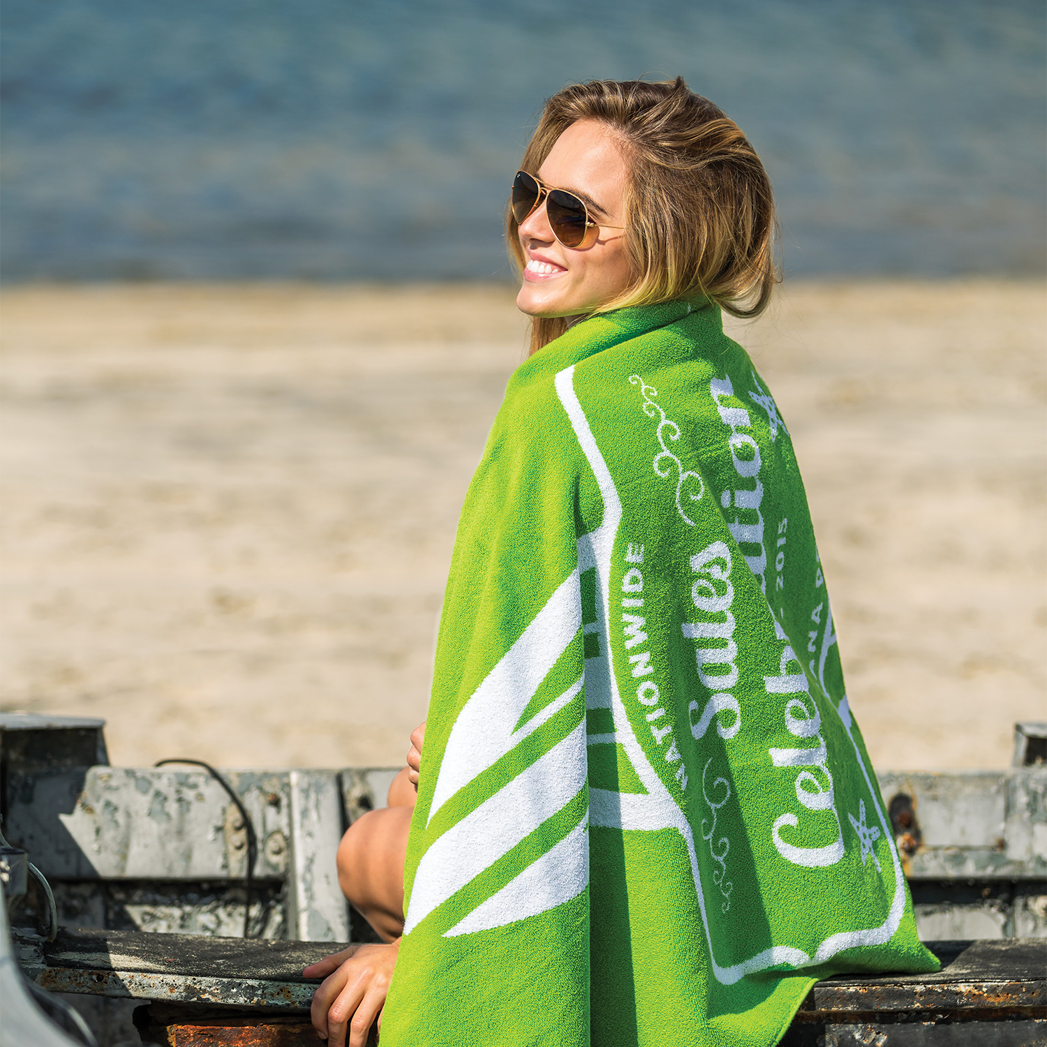Picture of Jacquard Terry Velour Beach Towel (30" x 66", 18.5 lbs./dozen)