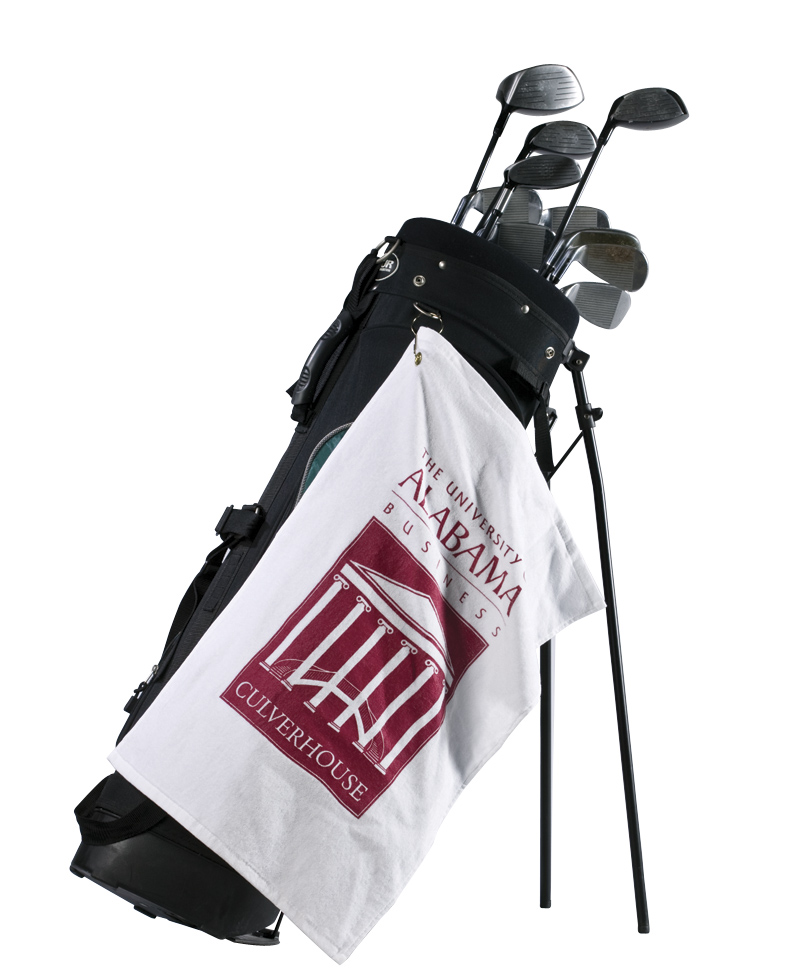 Picture of Premium Velour Golf Towel w/ Upper Left Corner Hook & Grommet (White Imprinted)