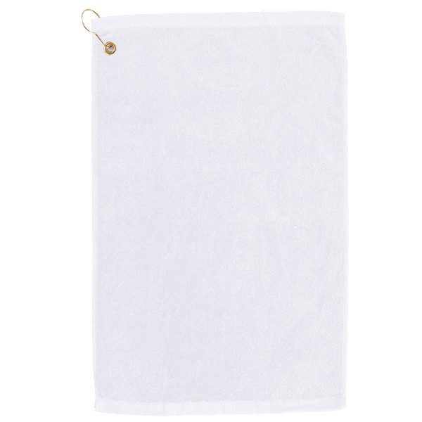 Picture of Medium Weight Golf Towel with Corner Hook & Grommet (White Embroidered)