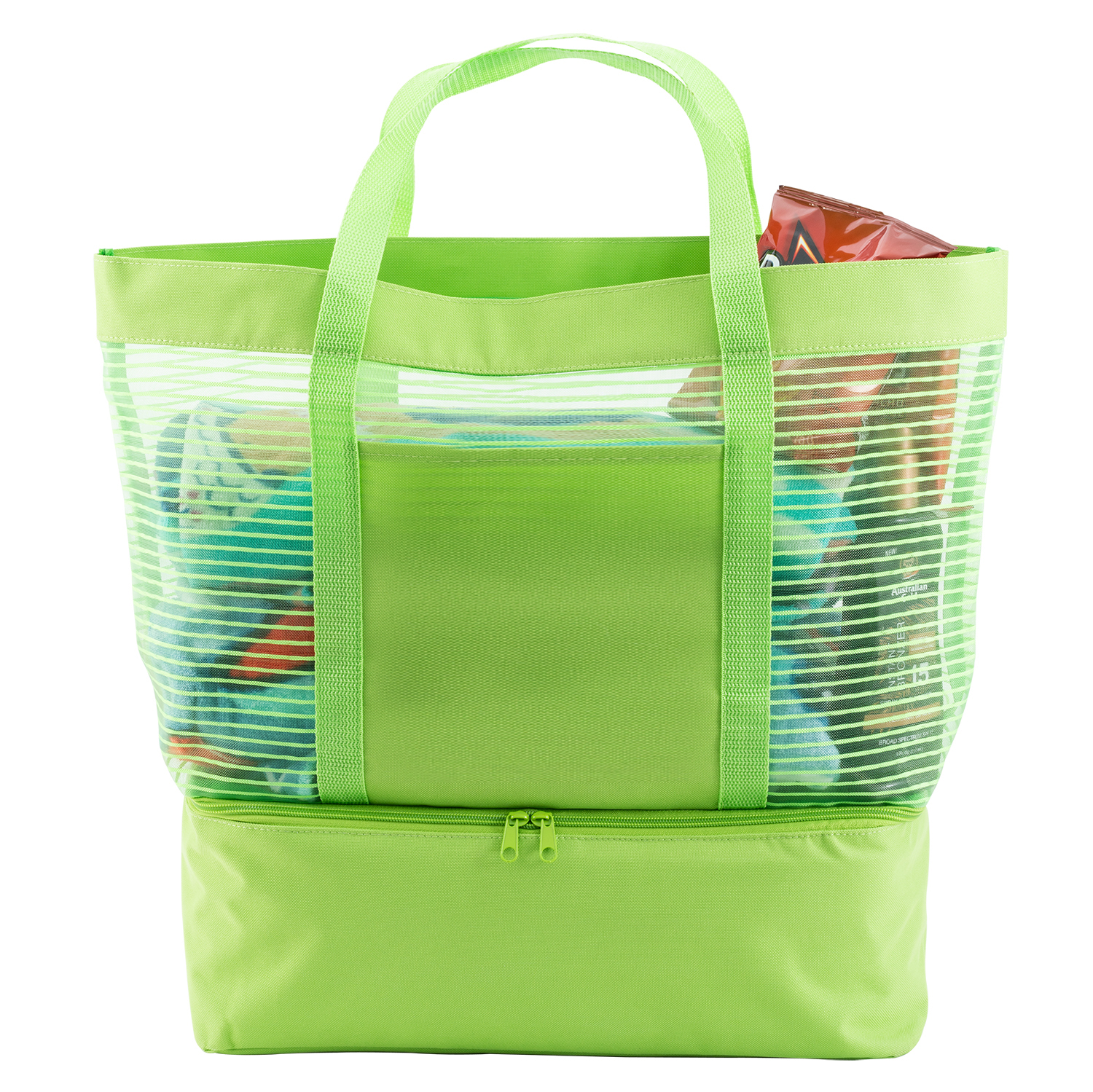 Picture of 2" 1 Striped Mesh Beach Bag Cooler