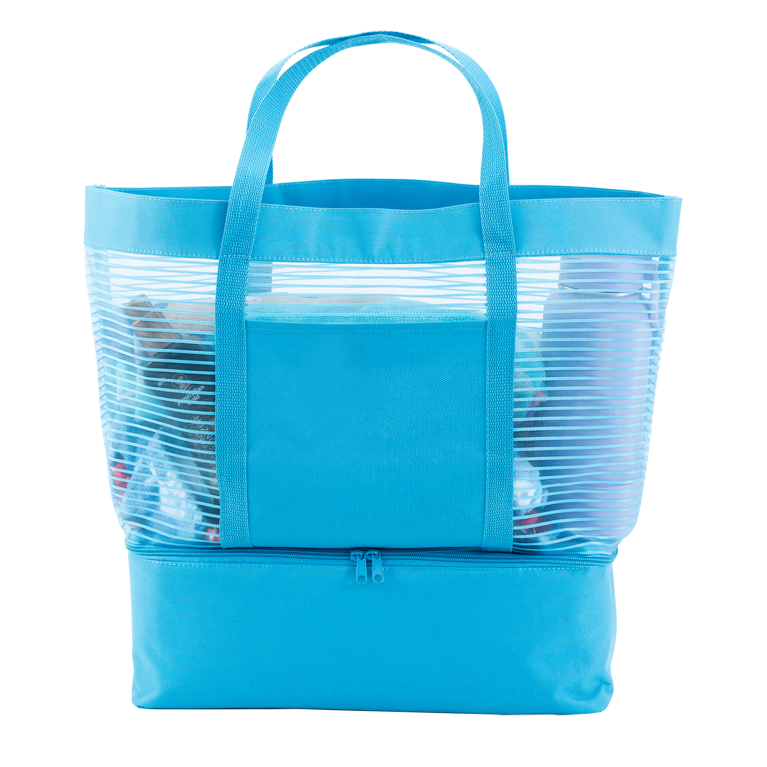 Picture of 2" 1 Striped Mesh Beach Bag Cooler