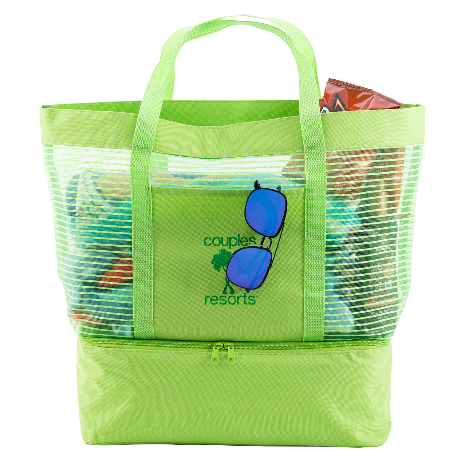 Picture of 2" 1 Striped Mesh Beach Bag Cooler