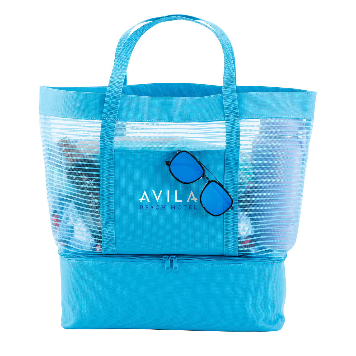 Picture of 2" 1 Striped Mesh Beach Bag Cooler