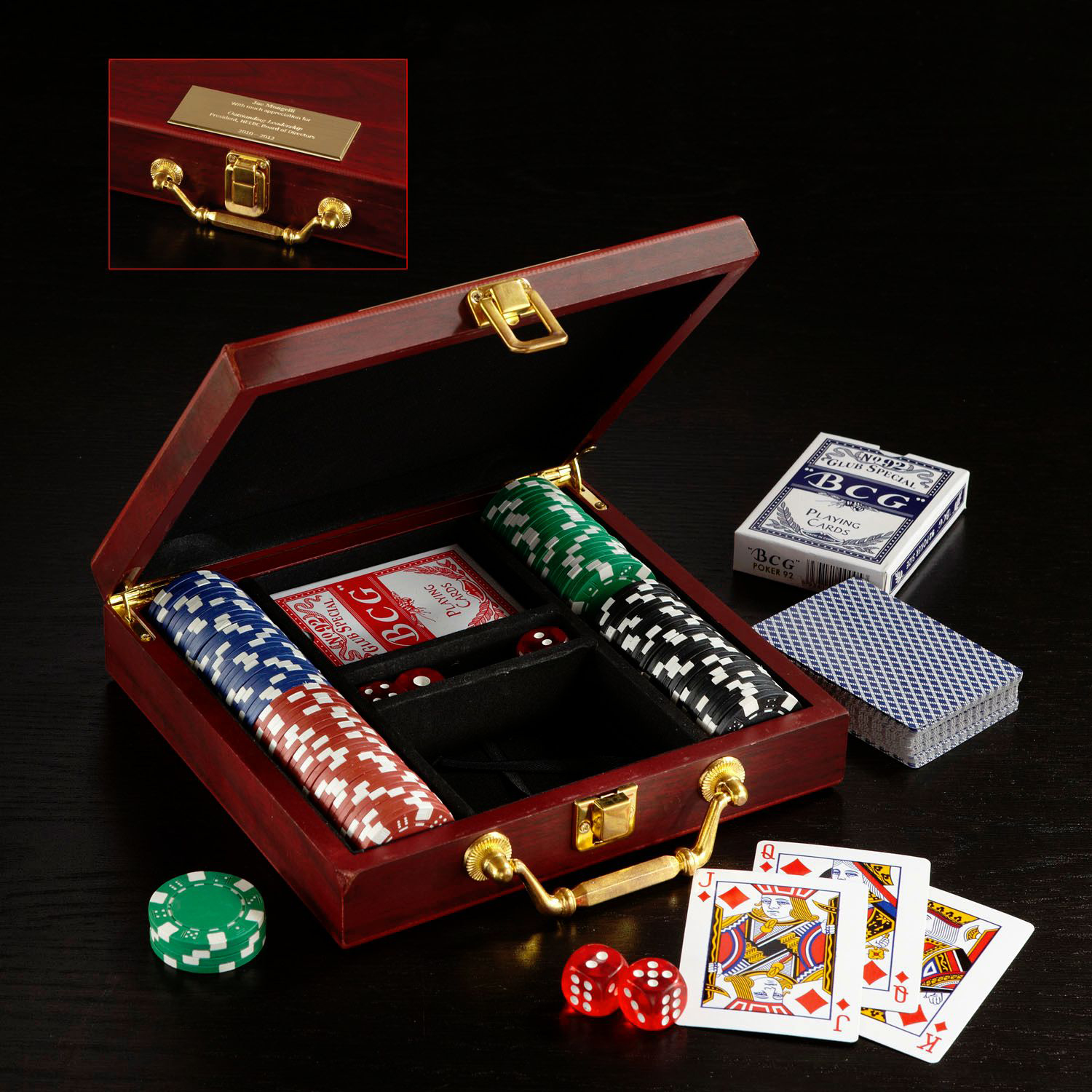 Picture of Wooden Box Poker Set