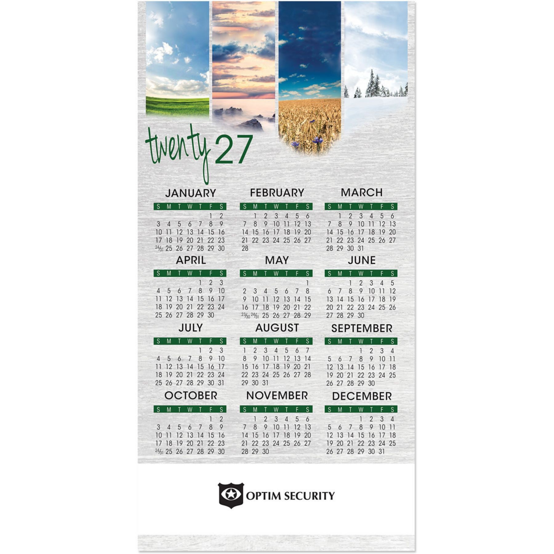 Picture of Four Seasons Holly Card To Calendar