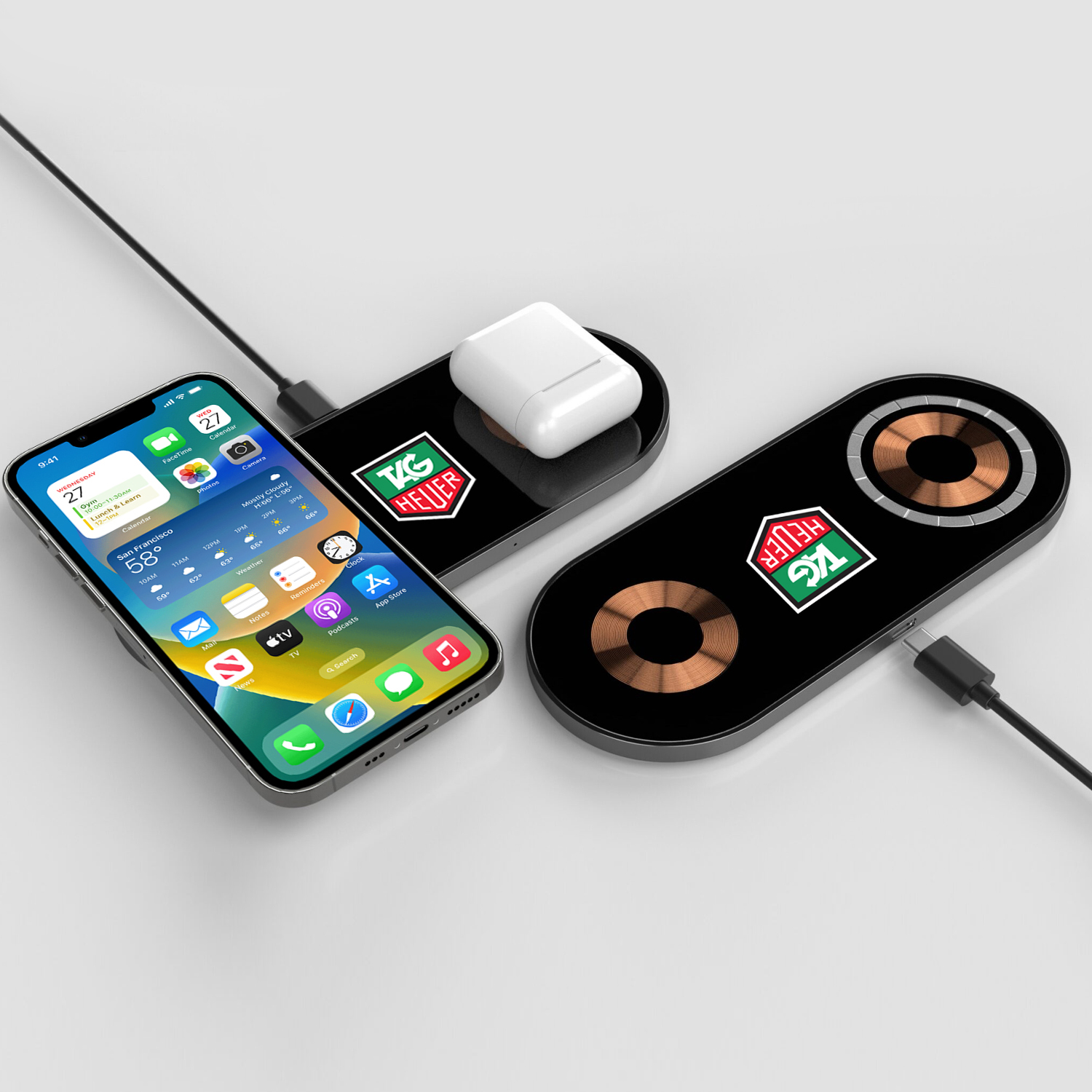 Picture of Glass Top Dual Wireless Charging Pad