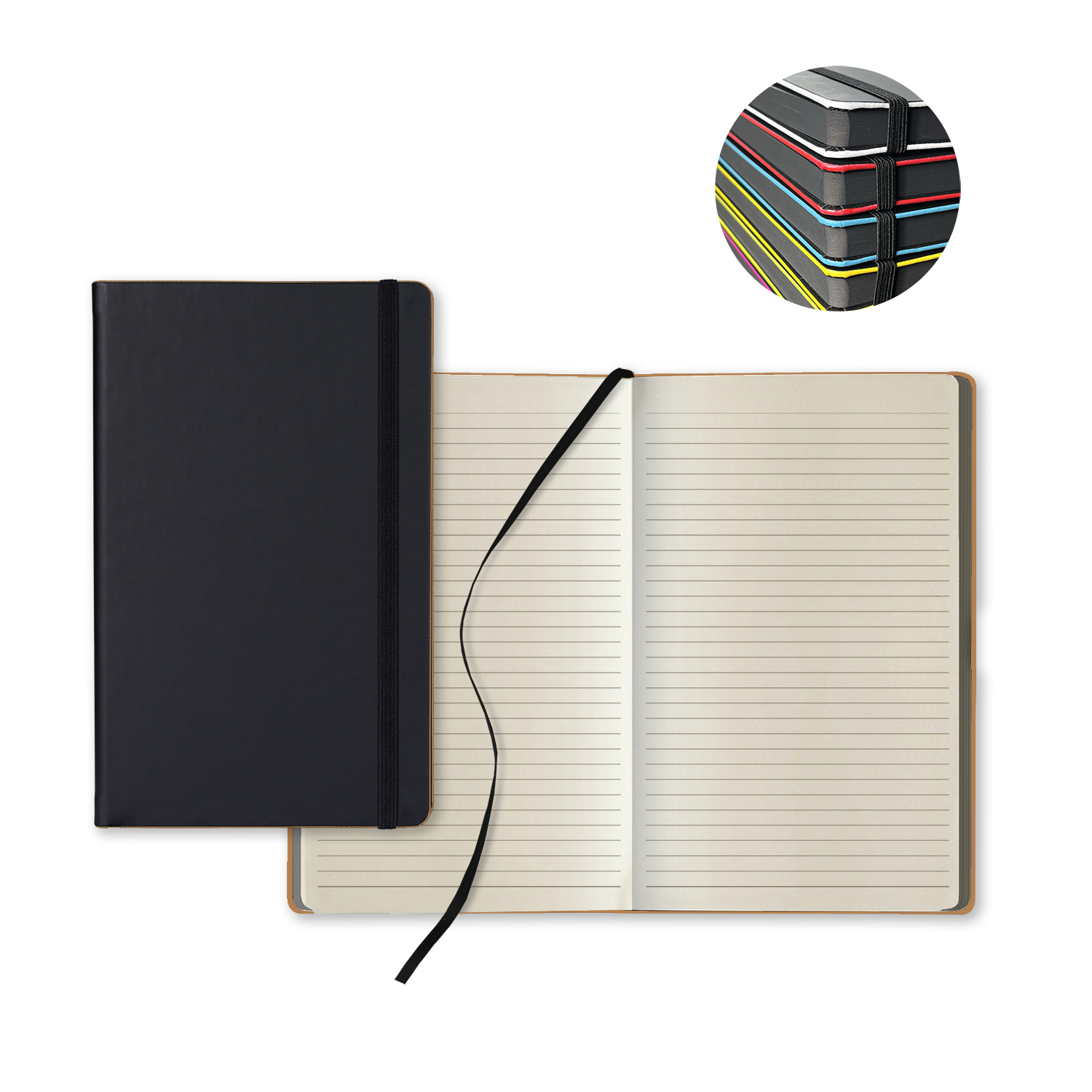 Picture of Castelli Black Laser Medio Lined Ivory Page Journal