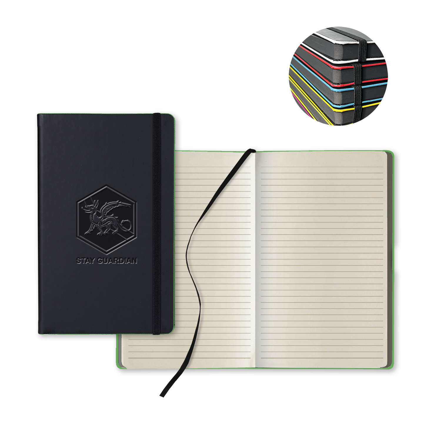 Picture of Castelli Black Laser Medio Lined Ivory Page Journal