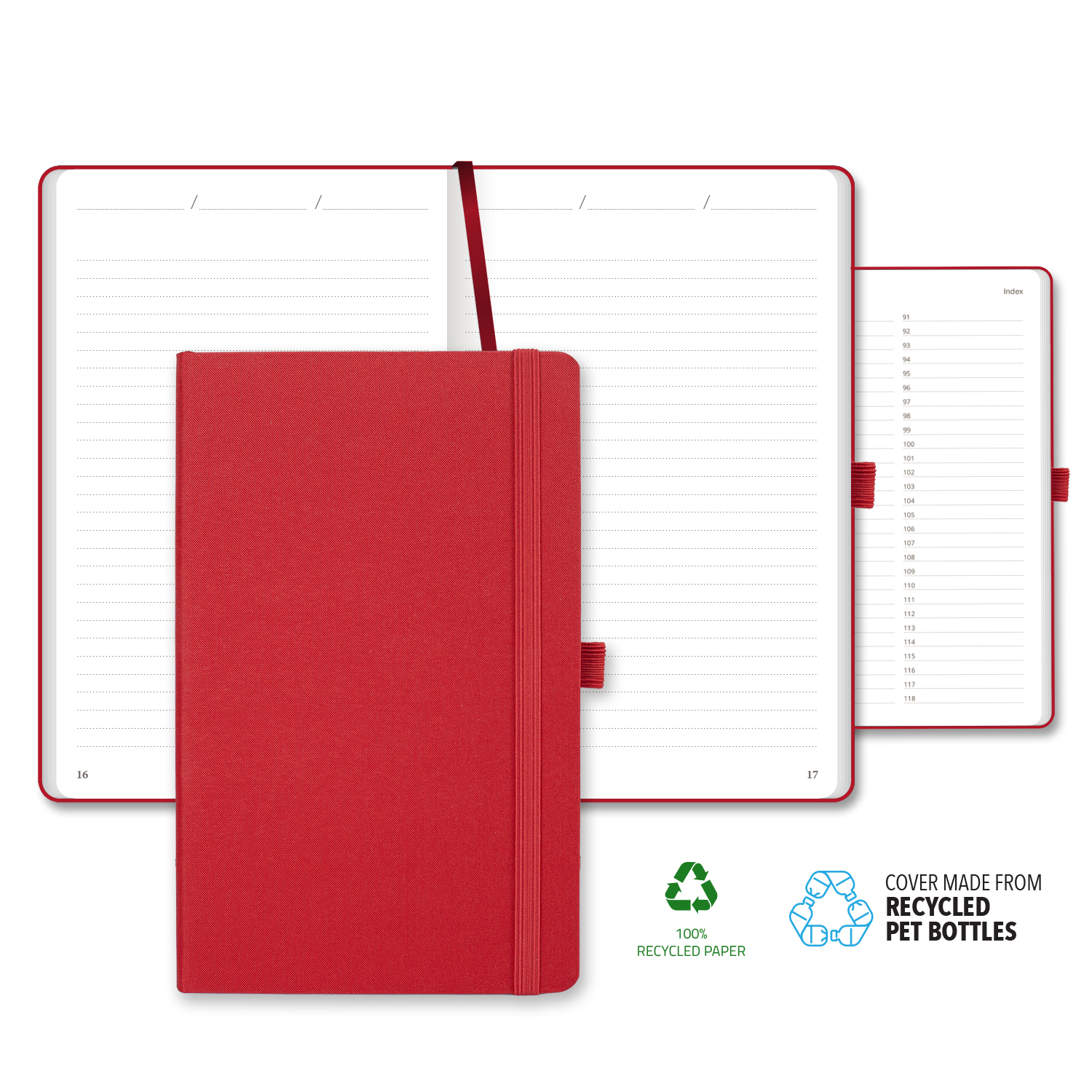 Picture of Castelli Oceano ECO rPET Medio Lined Recycled White Page Journal