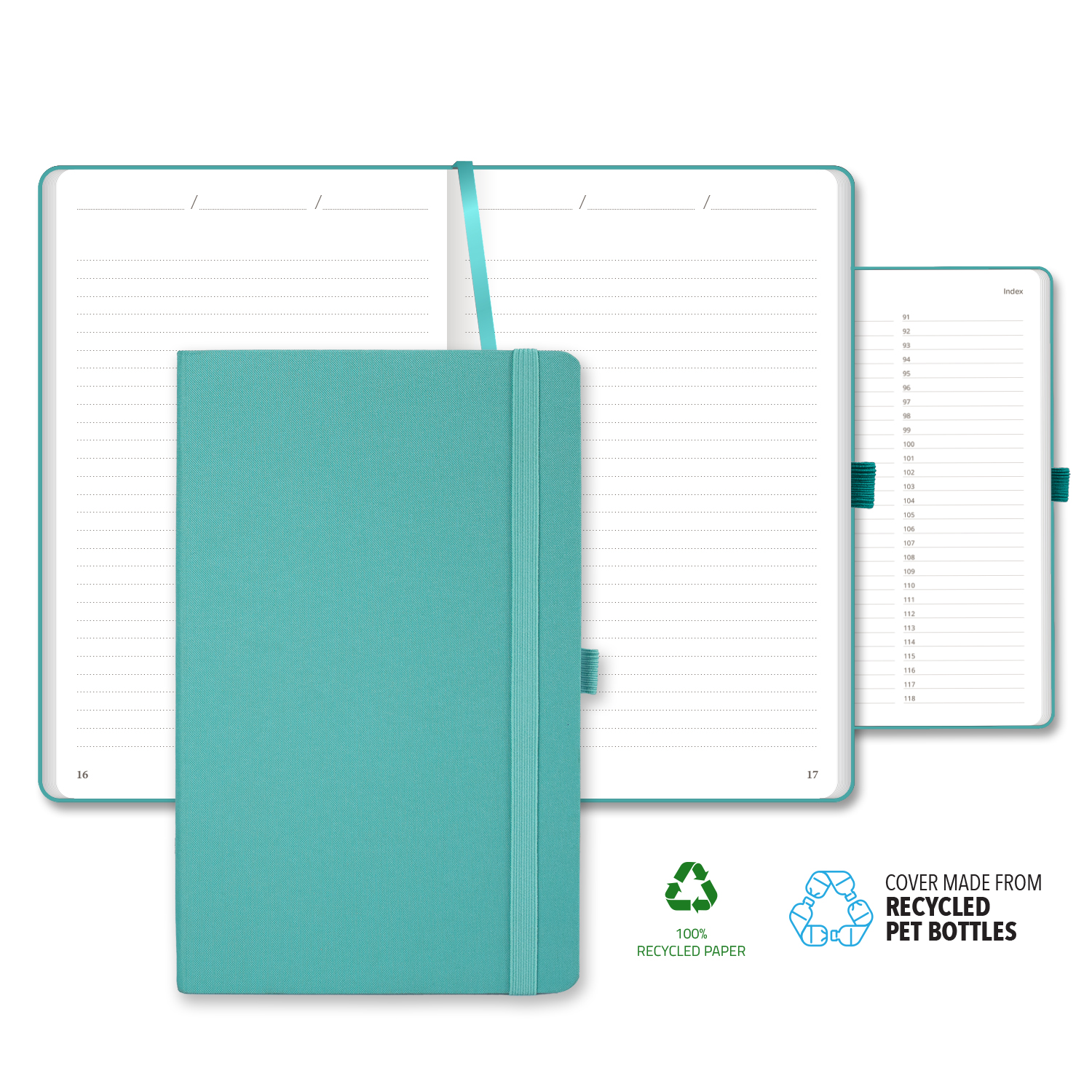 Picture of Castelli Oceano ECO rPET Medio Lined Recycled White Page Journal