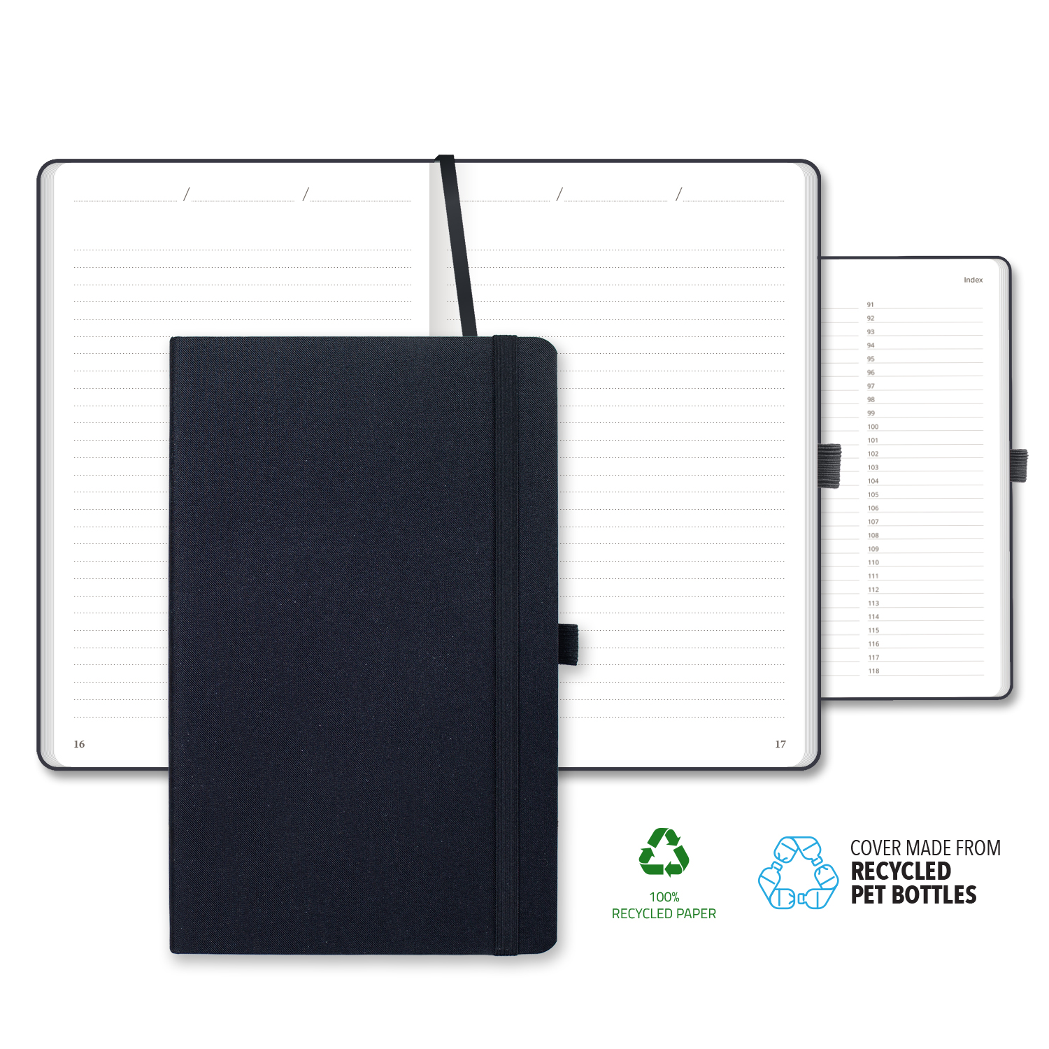 Picture of Castelli Oceano ECO rPET Medio Lined Recycled White Page Journal