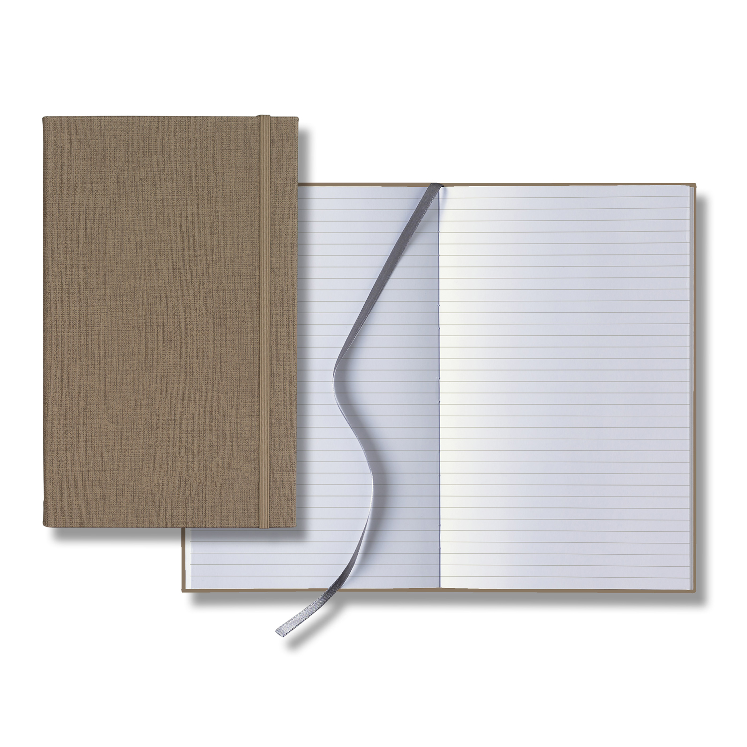 Picture of Castelli Linen Banded Medio Lined White Page Journal
