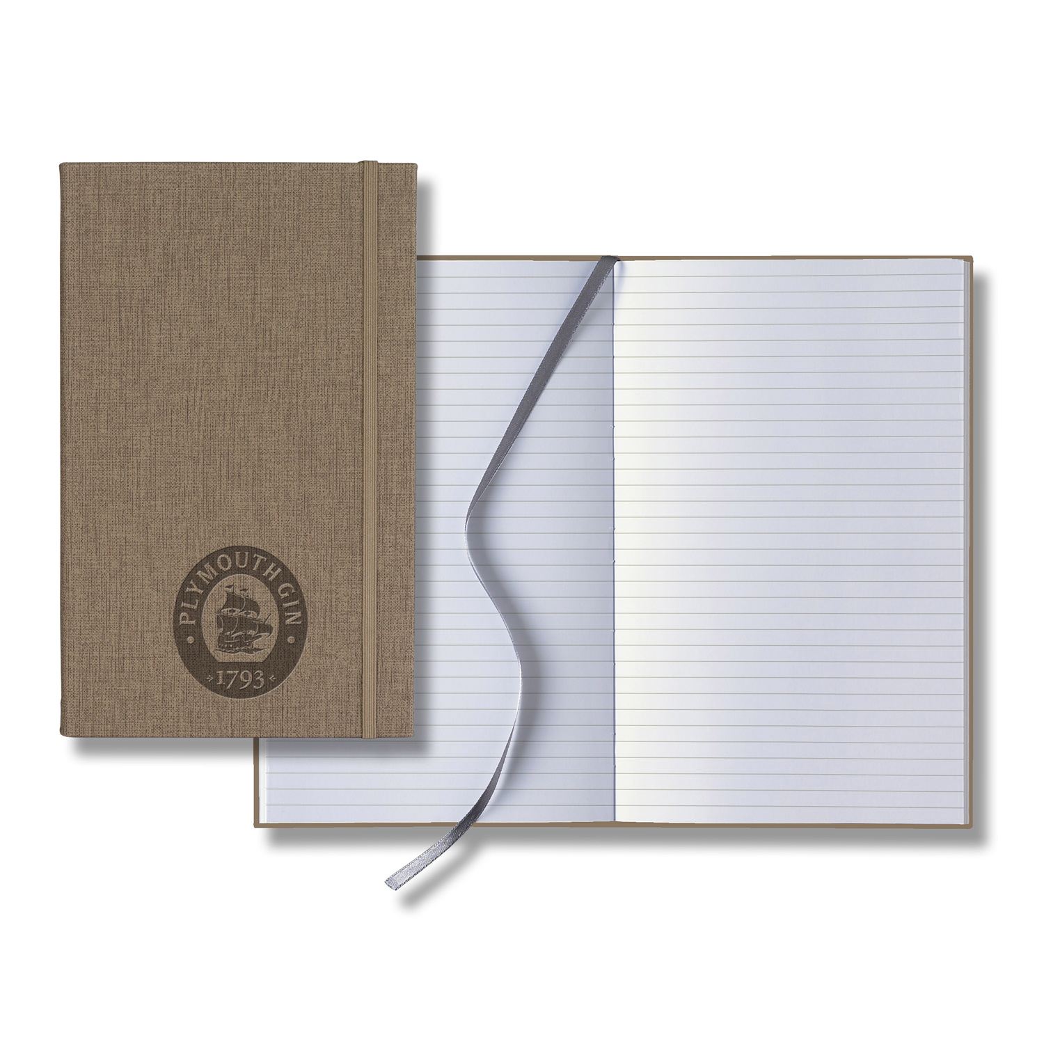 Picture of Castelli Linen Banded Medio Lined White Page Journal