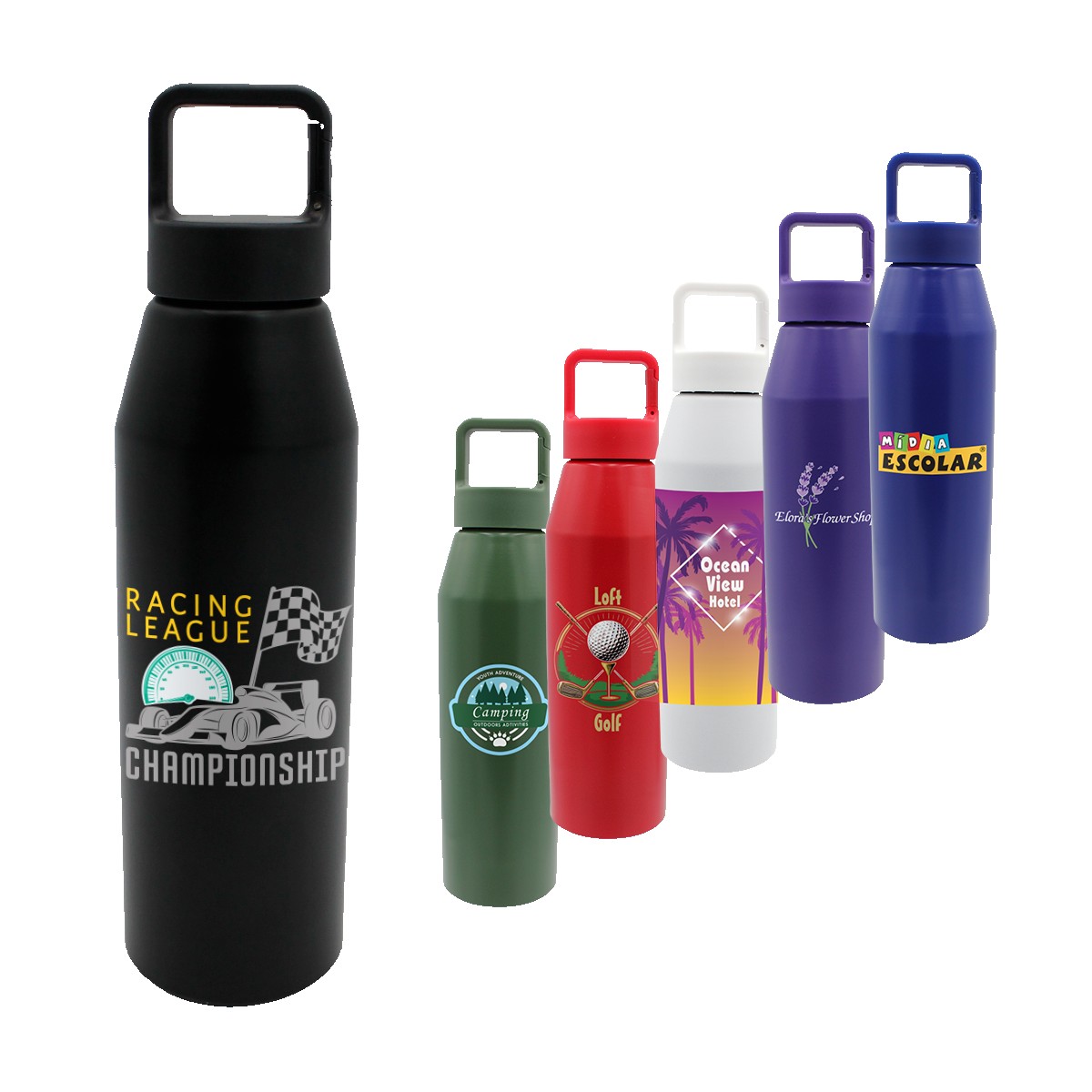 Picture of 25 oz. Recycled Aluminum Bottle with Carabiner Lid, Full Color Digital