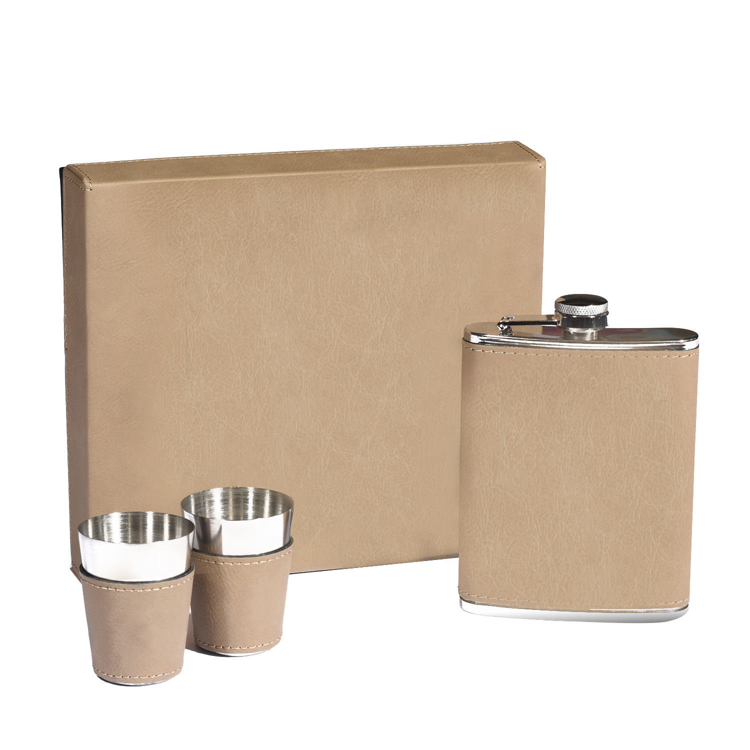 Picture of Leatherette Flask Set