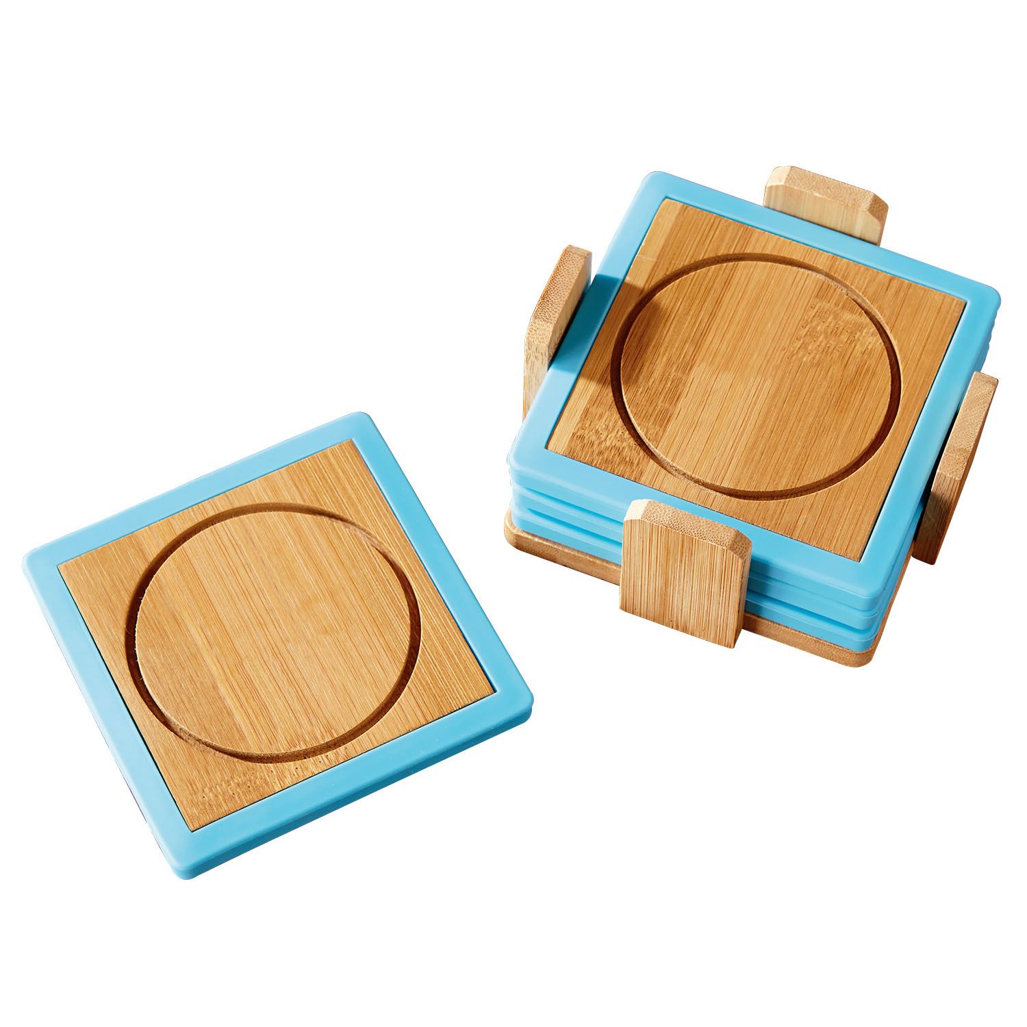 Picture of Bamboo and Silicone Coaster Set