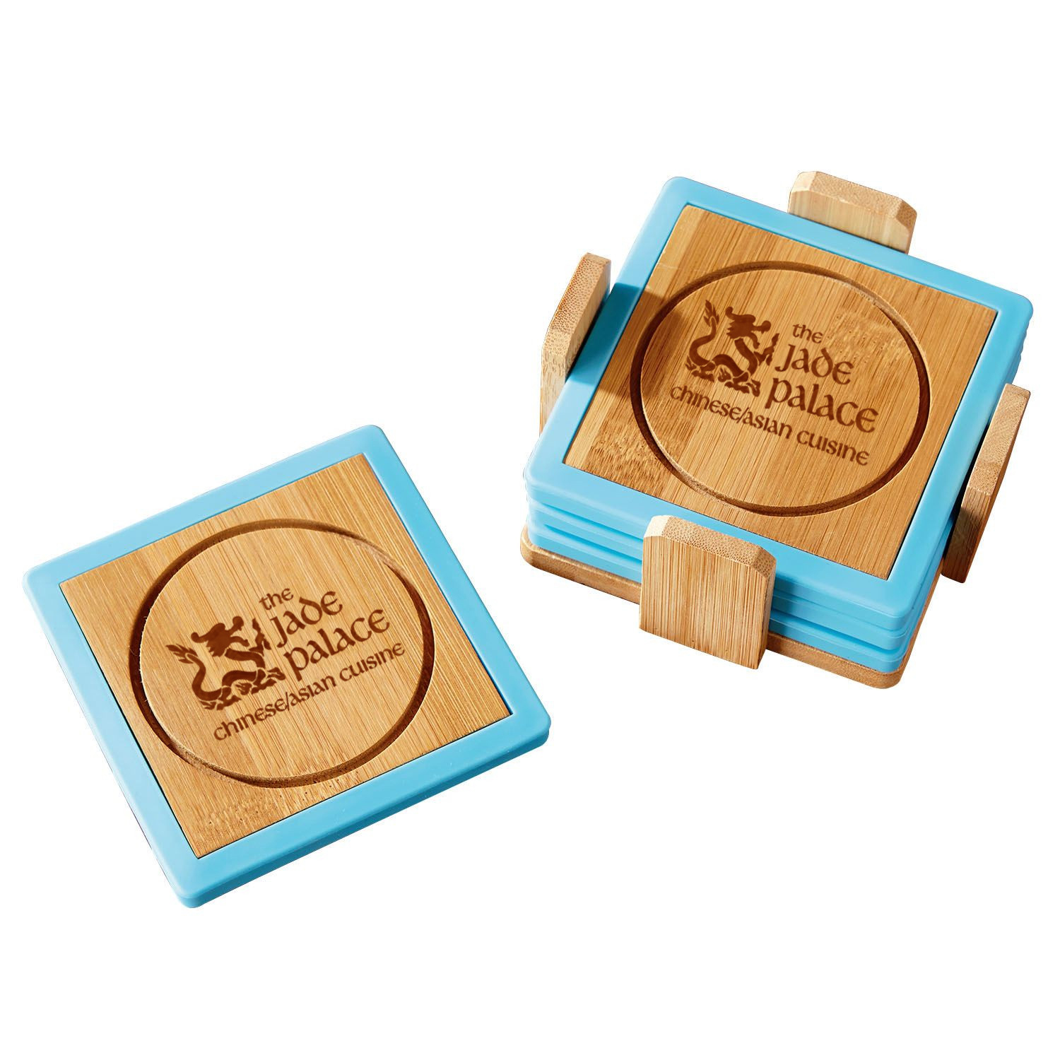 Picture of Bamboo and Silicone Coaster Set
