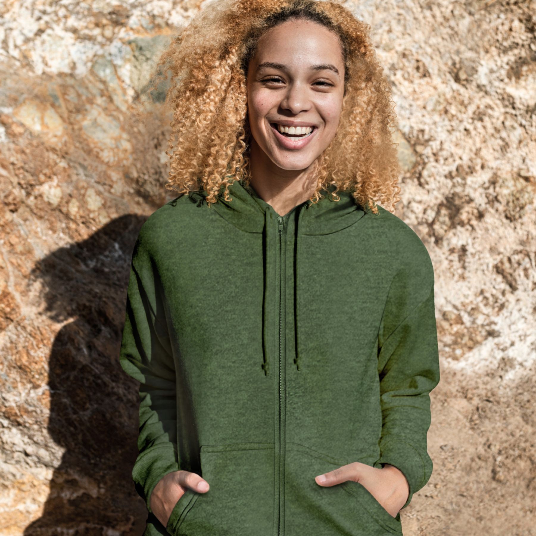 Picture of Adult Full Zip Vantage Heather Hoodie - Screen
