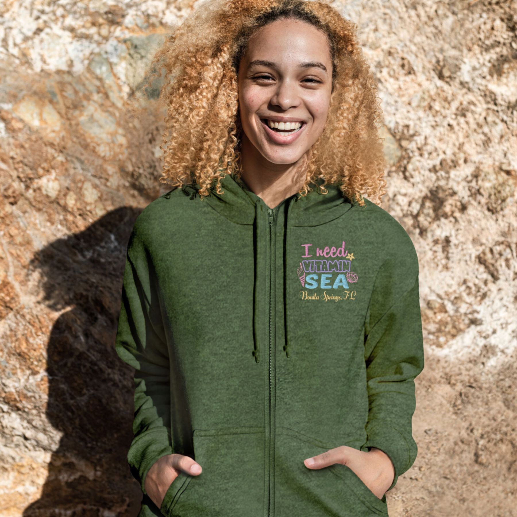 Picture of Adult Full Zip Vantage Heather Hoodie - Embroidery