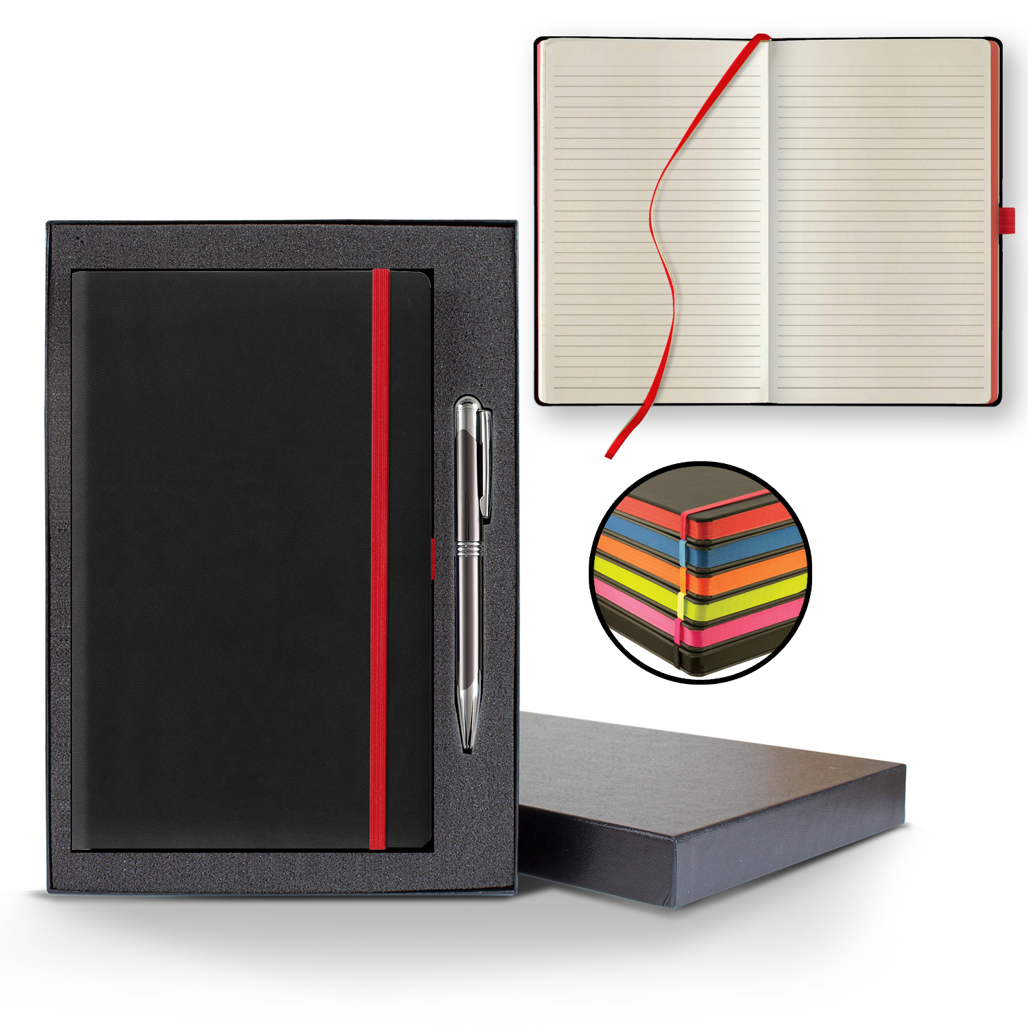 Picture of Castelli Tucson Edge Medio Lined Ivory Page Journal Gift Set