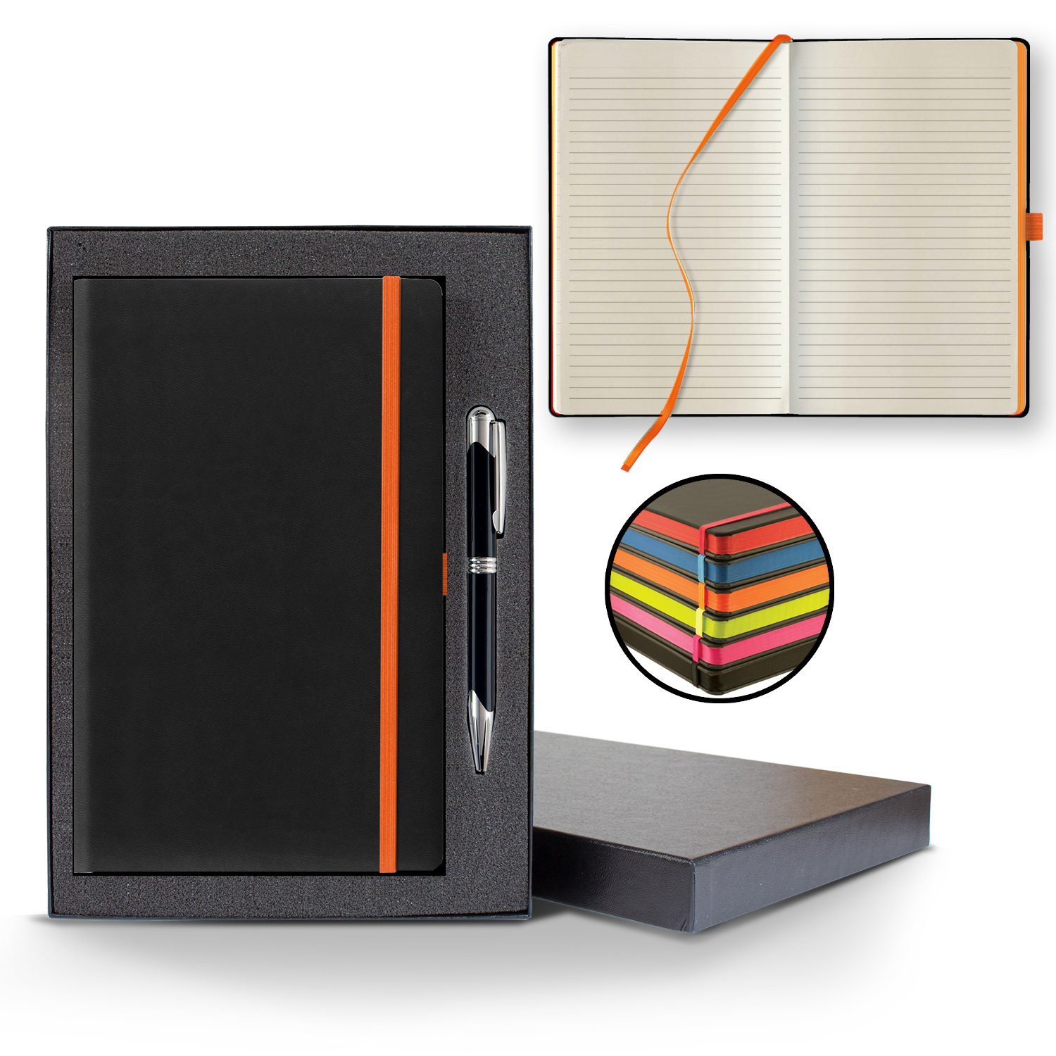 Picture of Castelli Tucson Edge Medio Lined Ivory Page Journal Gift Set