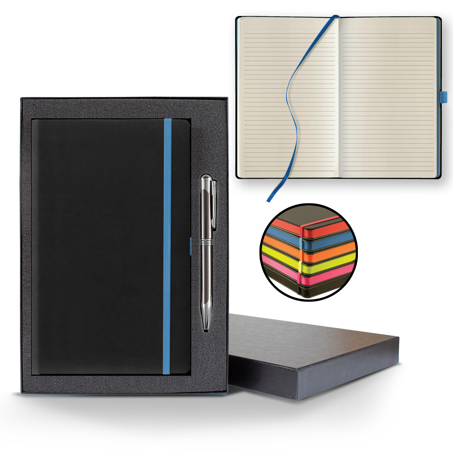 Picture of Castelli Tucson Edge Medio Lined Ivory Page Journal Gift Set
