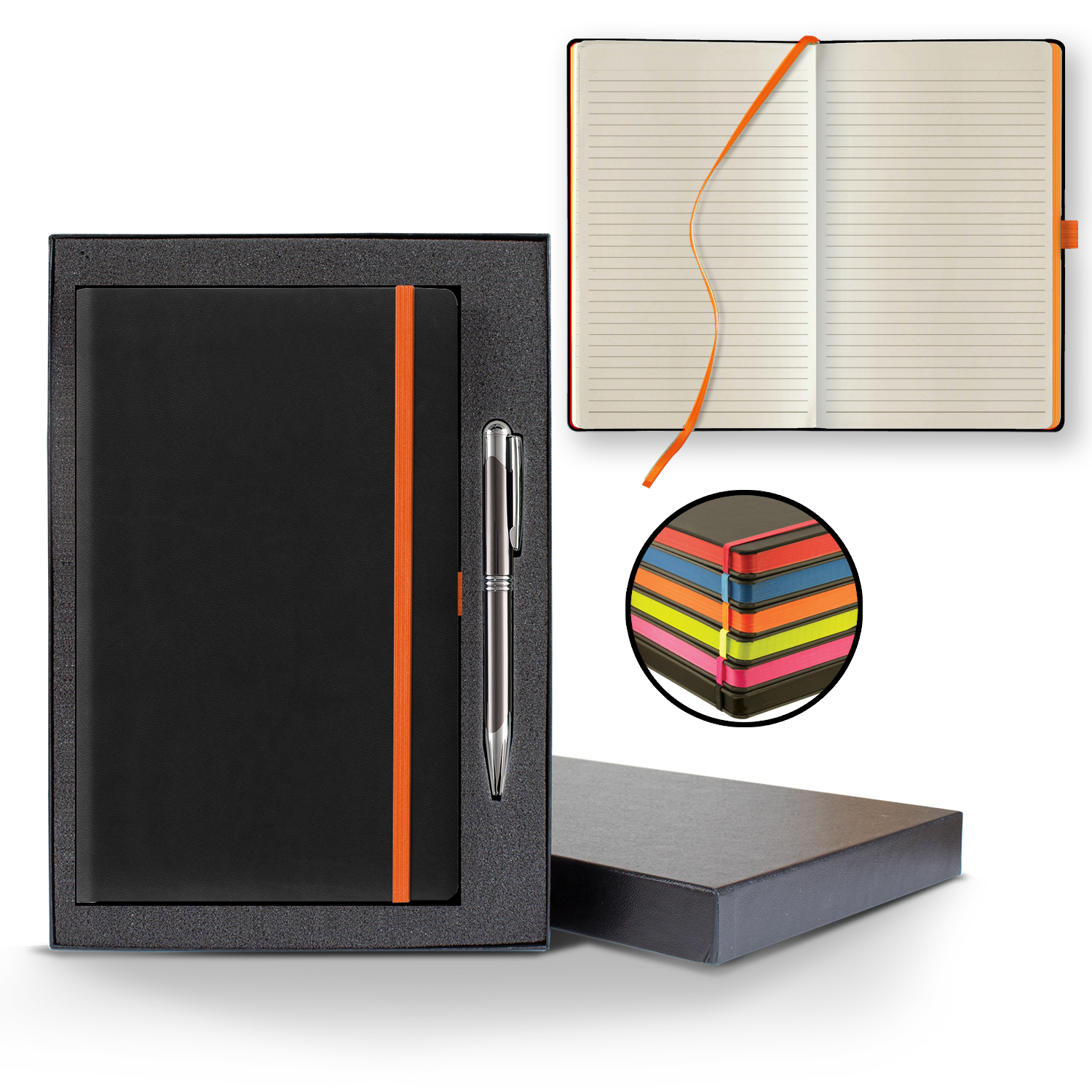 Picture of Castelli Tucson Edge Medio Lined Ivory Page Journal Gift Set