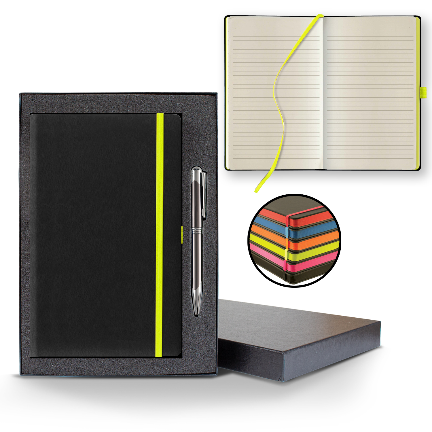 Picture of Castelli Tucson Edge Medio Lined Ivory Page Journal Gift Set