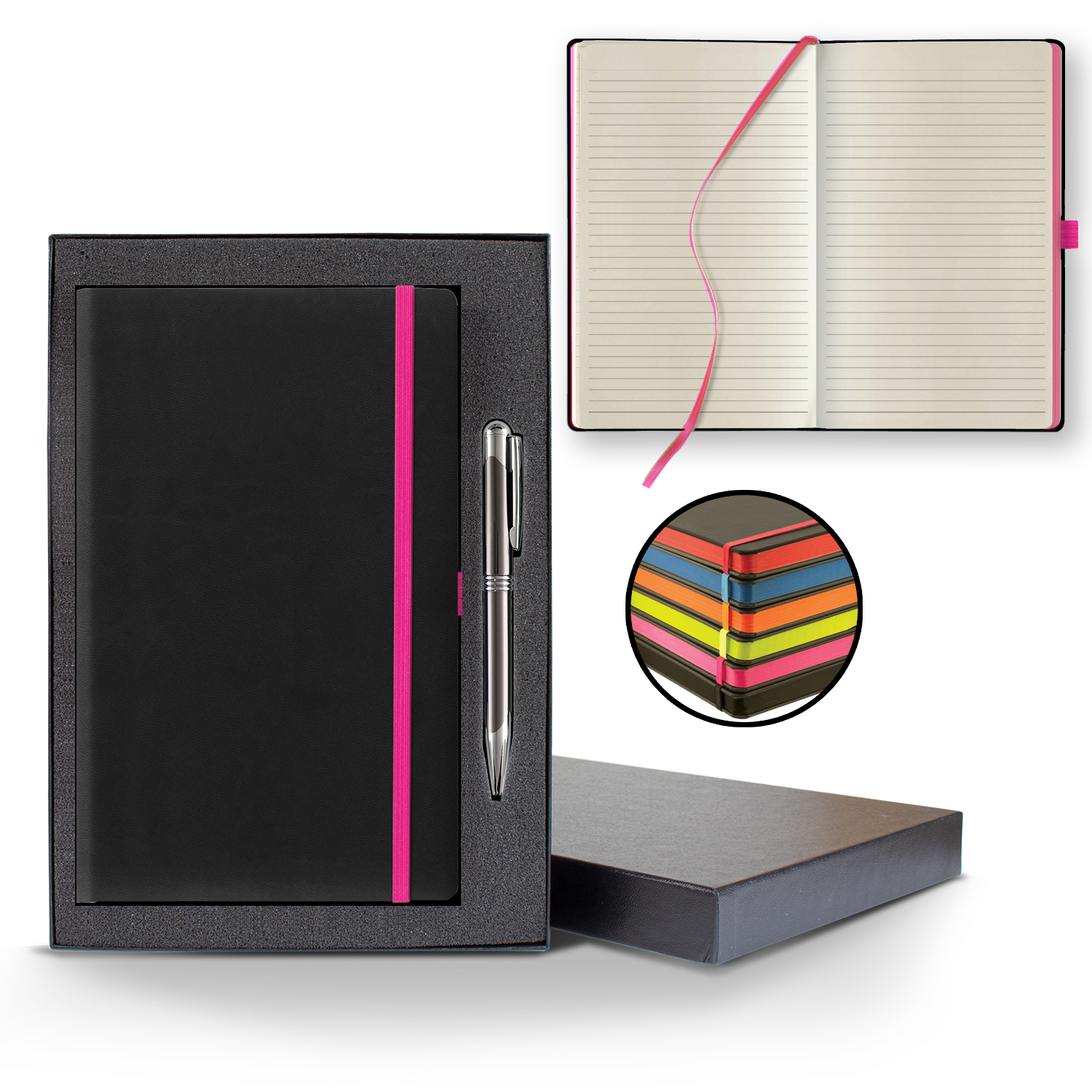 Picture of Castelli Tucson Edge Medio Lined Ivory Page Journal Gift Set