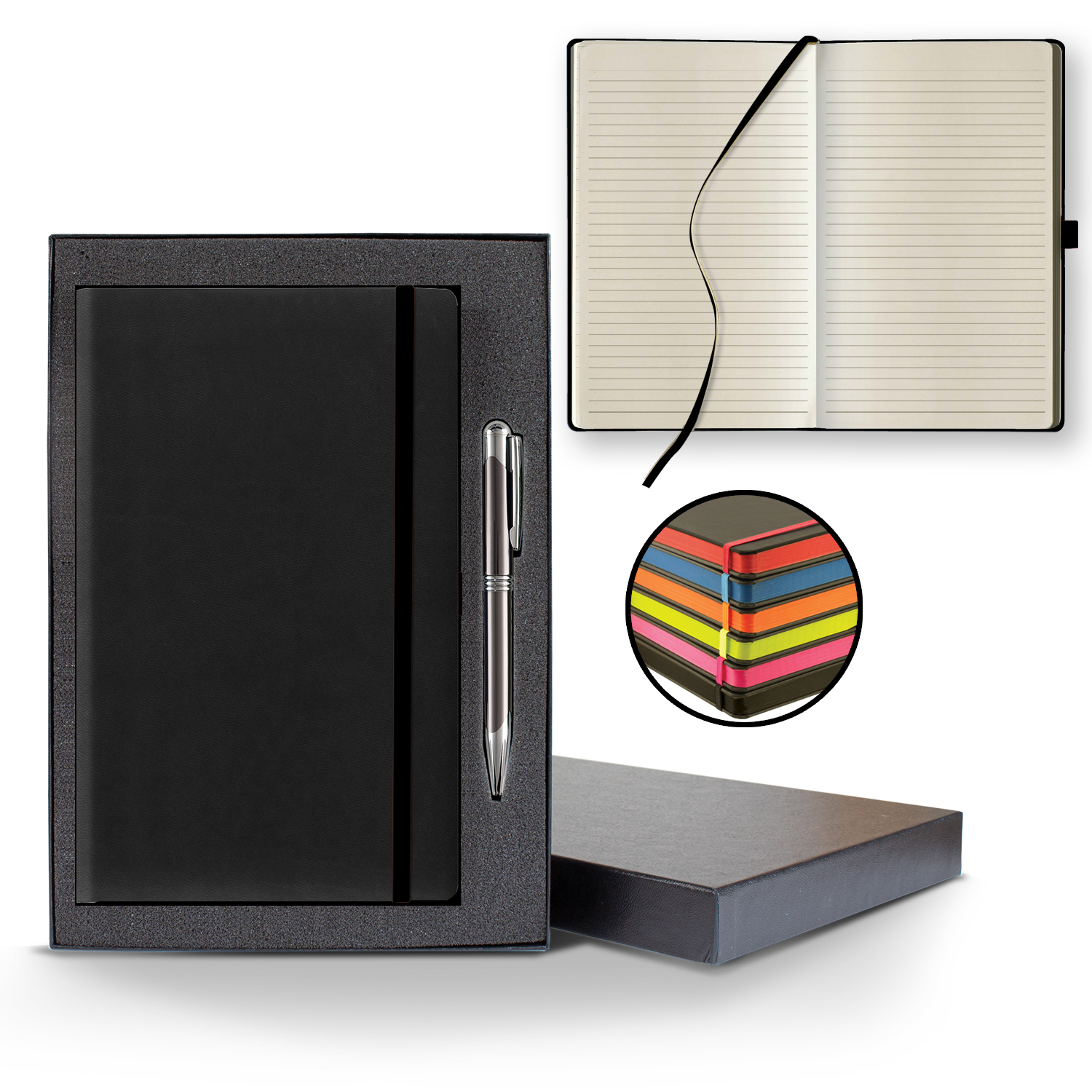 Picture of Castelli Tucson Edge Medio Lined Ivory Page Journal Gift Set