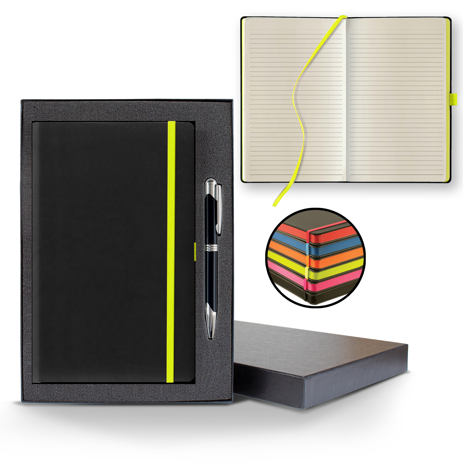Picture of Castelli Tucson Edge Medio Lined Ivory Page Journal Gift Set