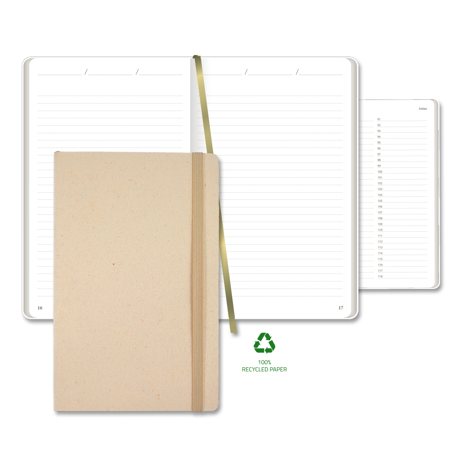 Picture of Castelli Carapace Medio Lined Recycled White Page Journal