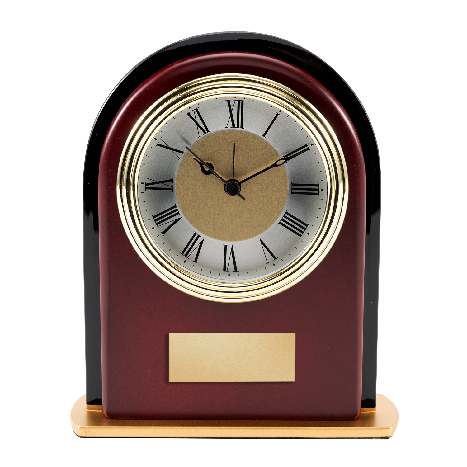 Picture of Rosewood and Black Glass Arch Clock