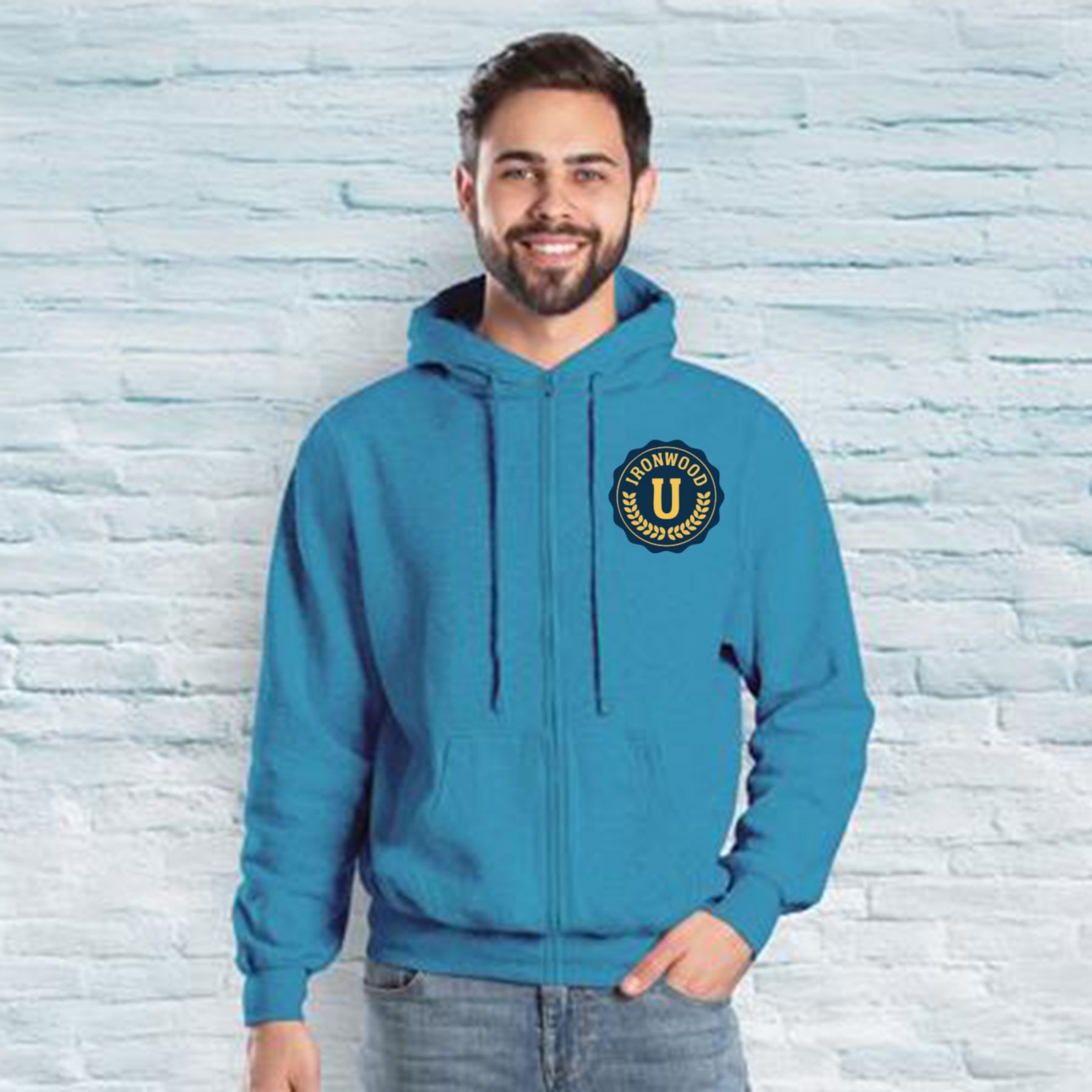 Picture of Unisex Fleece Full Zip Hoodie Full Color